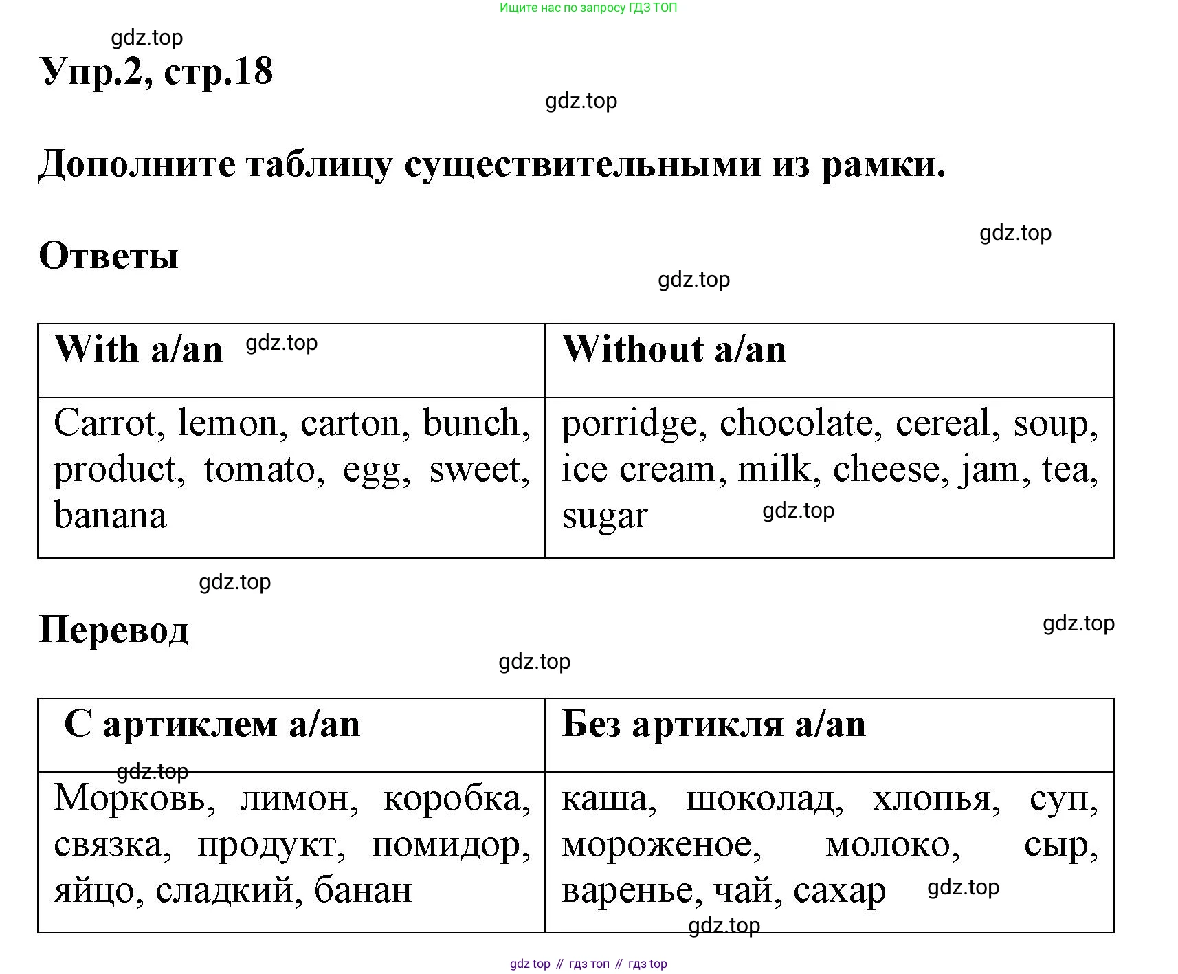 ГДЗ Английский язык (english), 6 класс сборник грамматических упражнений, автор: Смирнов Алексей Валерьевич, издательство Просвещение, Москва, 2023, оранжевого цвета, страница 18, номер 2, Решение