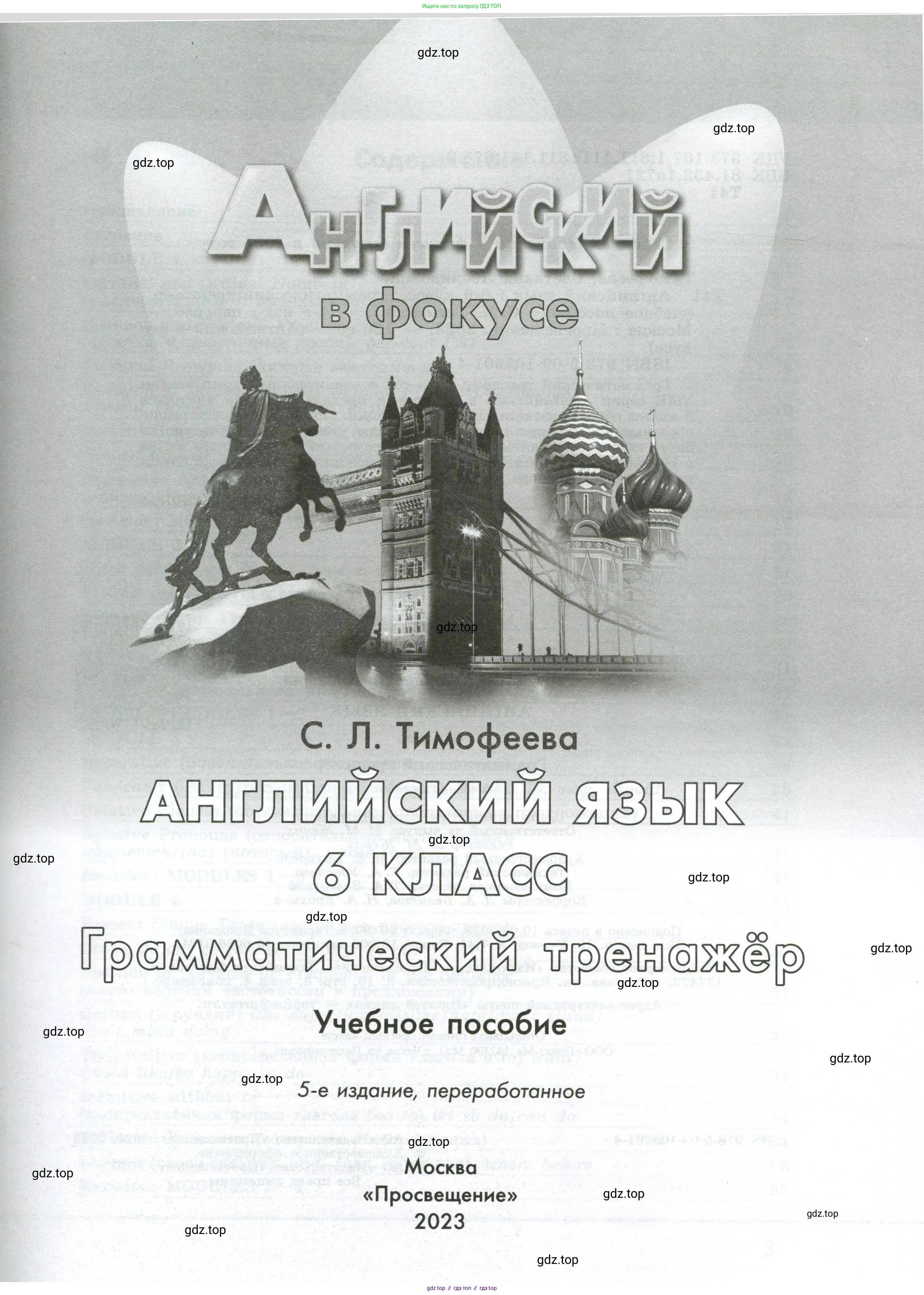 Английский язык (english), 6 класс Грамматический тренажёр, автор: Тимофеева Светлана Леонидовна, издательство Просвещение, Москва, 2023, зелёного цвета, страница 1