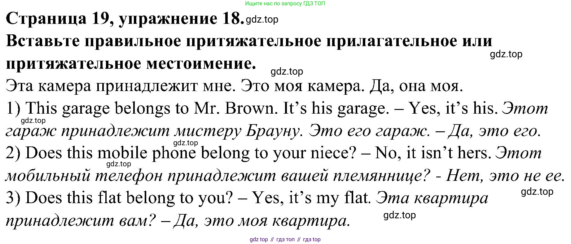 Английский язык (english), 6 класс Грамматический тренажёр, автор: Тимофеева Светлана Леонидовна, издательство Просвещение, Москва, 2023, зелёного цвета, страница 19, номер 18, Решение 1 (2023-2027)