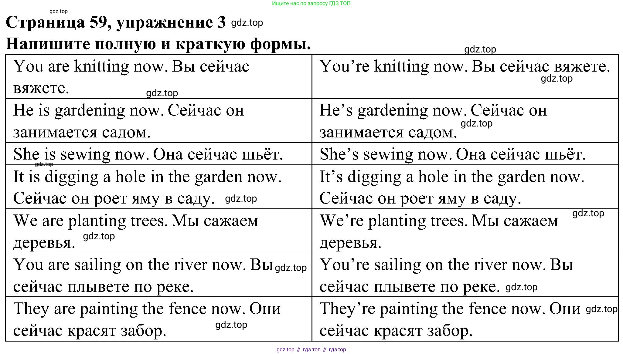 Английский язык (english), 6 класс Грамматический тренажёр, автор: Тимофеева Светлана Леонидовна, издательство Просвещение, Москва, 2023, зелёного цвета, страница 59, номер 3, Решение 1 (2023-2027)