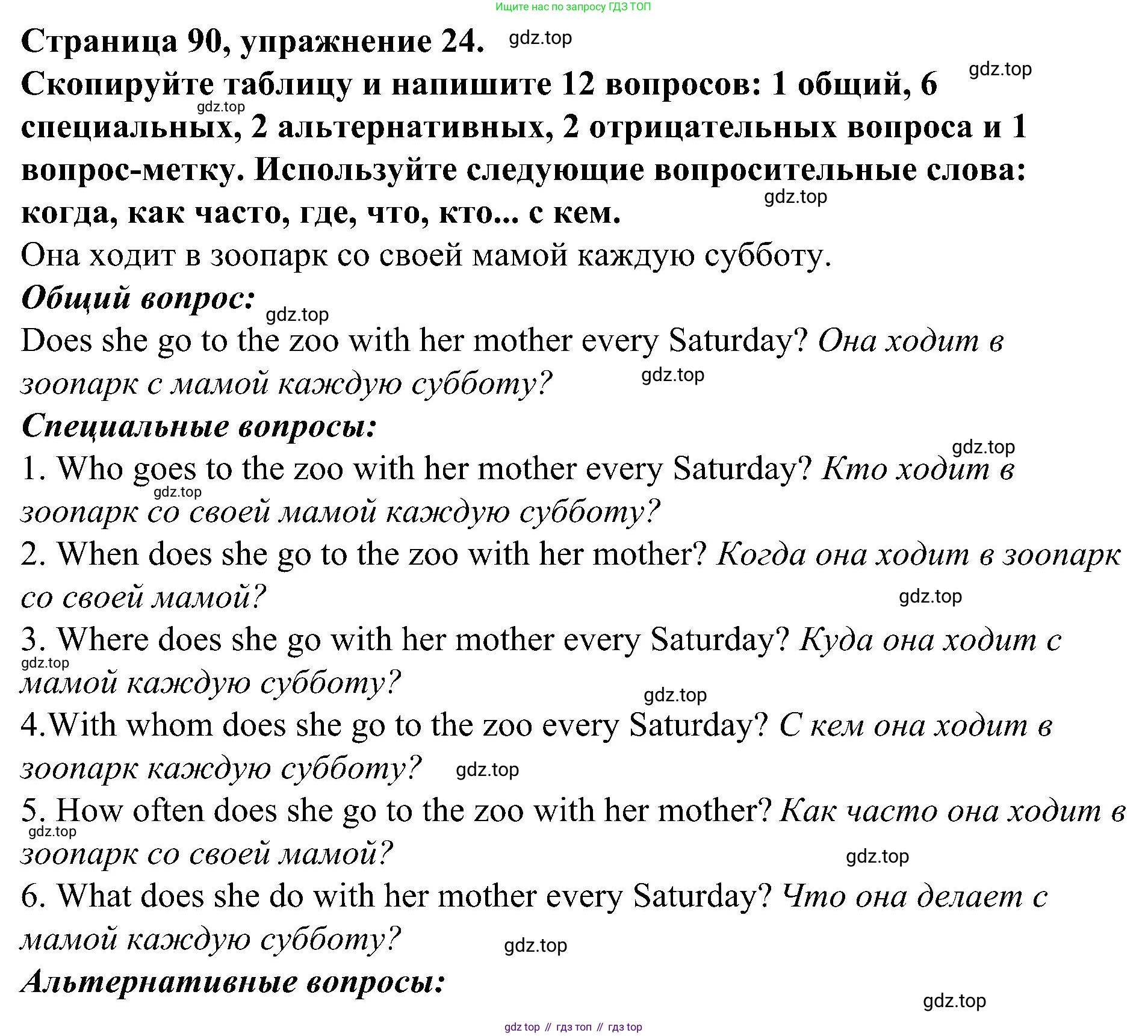 Английский язык (english), 6 класс Грамматический тренажёр, автор: Тимофеева Светлана Леонидовна, издательство Просвещение, Москва, 2023, зелёного цвета, страница 90, номер 24, Решение 1 (2023-2027)