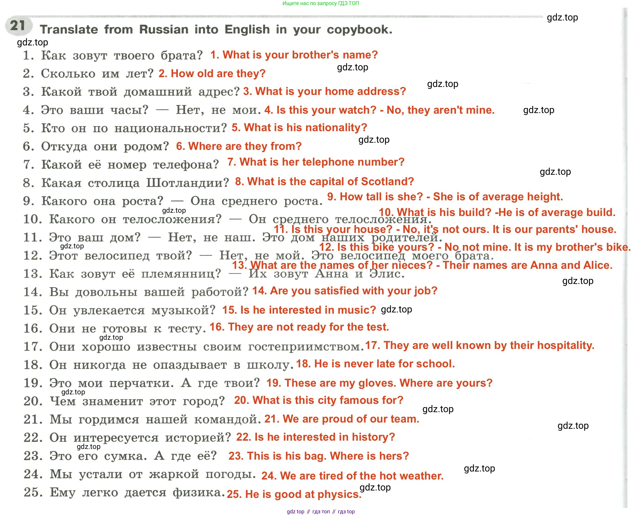 Английский язык (english), 6 класс Грамматический тренажёр, автор: Тимофеева Светлана Леонидовна, издательство Просвещение, Москва, 2023, зелёного цвета, страница 20, номер 21, Решение 2 (2023-2027)