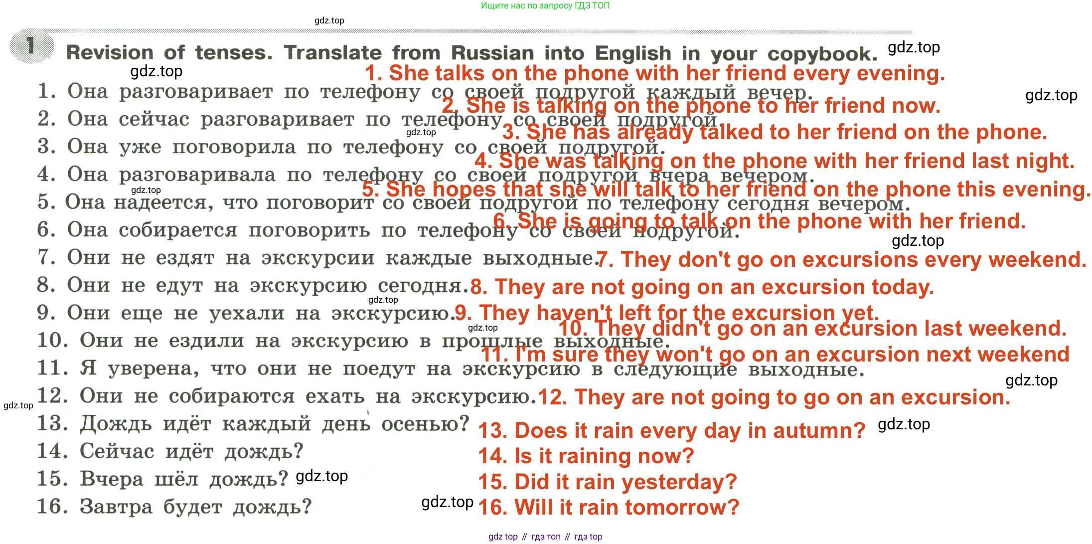 Английский язык (english), 6 класс Грамматический тренажёр, автор: Тимофеева Светлана Леонидовна, издательство Просвещение, Москва, 2023, зелёного цвета, страница 33, номер 1, Решение 2 (2023-2027)