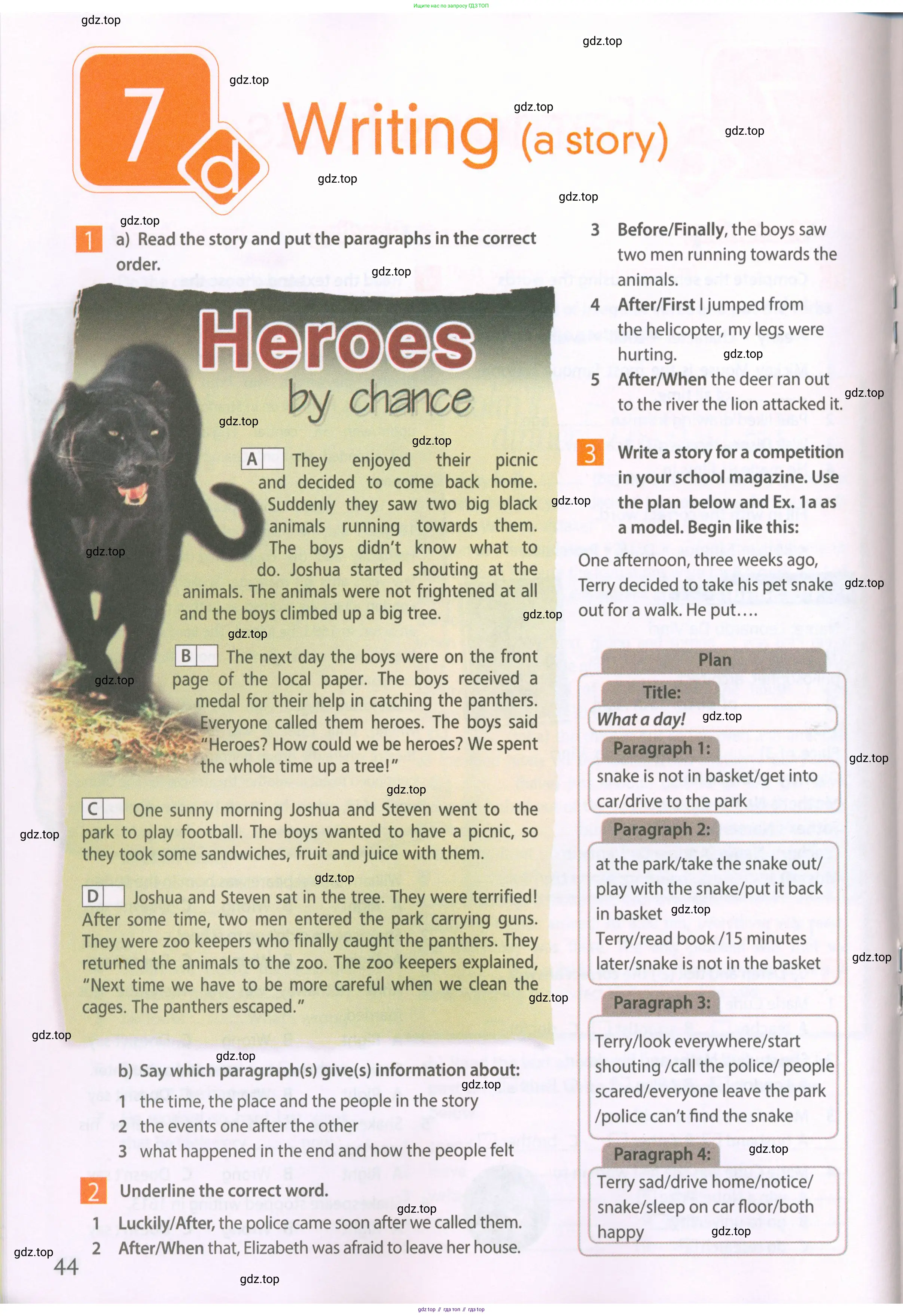 Английский язык (english), 6 класс Рабочая тетрадь (workbook), авторы: Ваулина Юлия Евгеньевна (Vaulina Julia), Дули Дженни (Dooley Jenny), Подоляко Ольга Евгеньевна (Podolyako Olga), Эванс Вирджиния (Evans Virginia), издательство Просвещение, Москва, 2023, зелёного цвета, страница 44