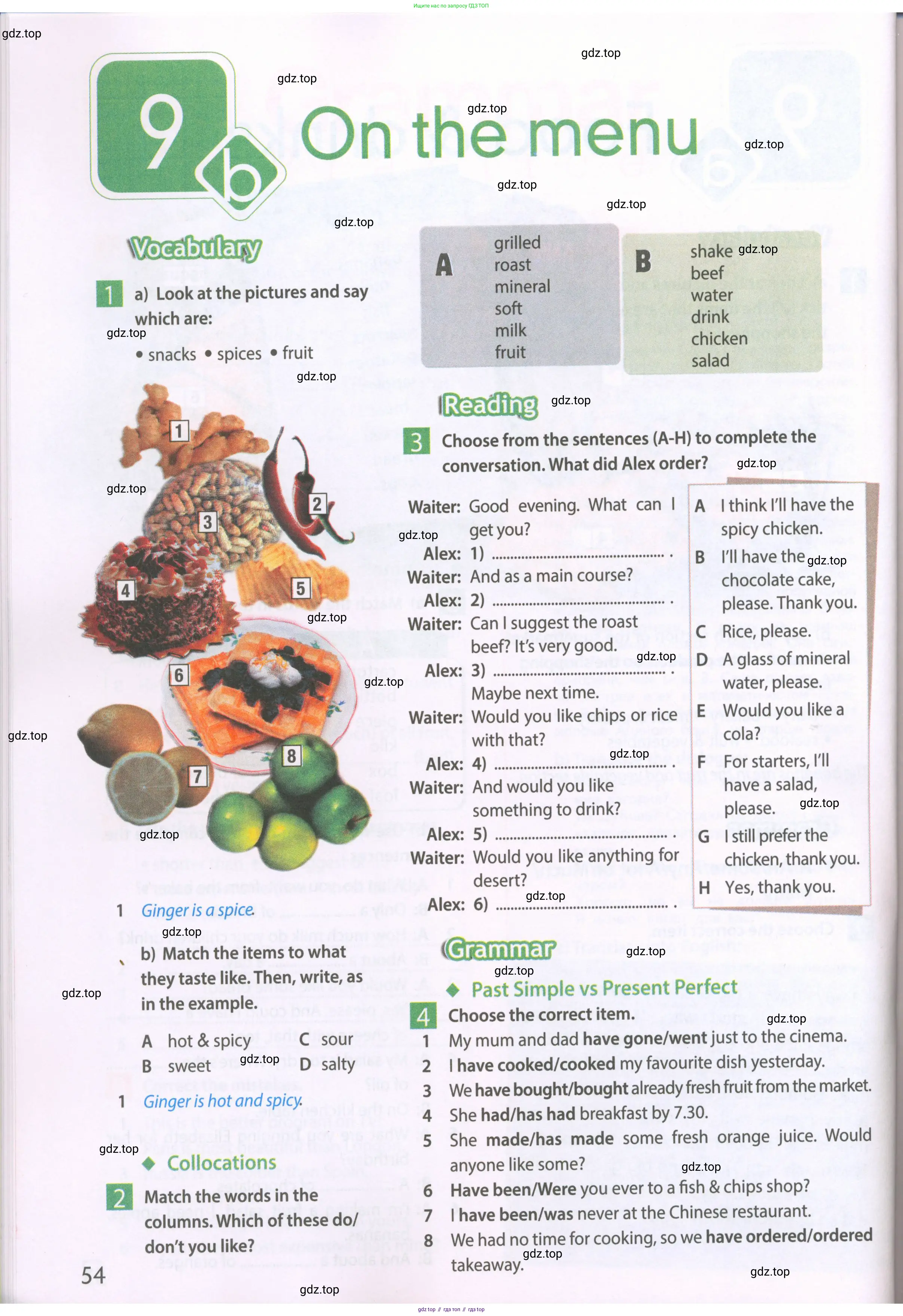 Английский язык (english), 6 класс Рабочая тетрадь (workbook), авторы: Ваулина Юлия Евгеньевна (Vaulina Julia), Дули Дженни (Dooley Jenny), Подоляко Ольга Евгеньевна (Podolyako Olga), Эванс Вирджиния (Evans Virginia), издательство Просвещение, Москва, 2023, зелёного цвета, страница 54