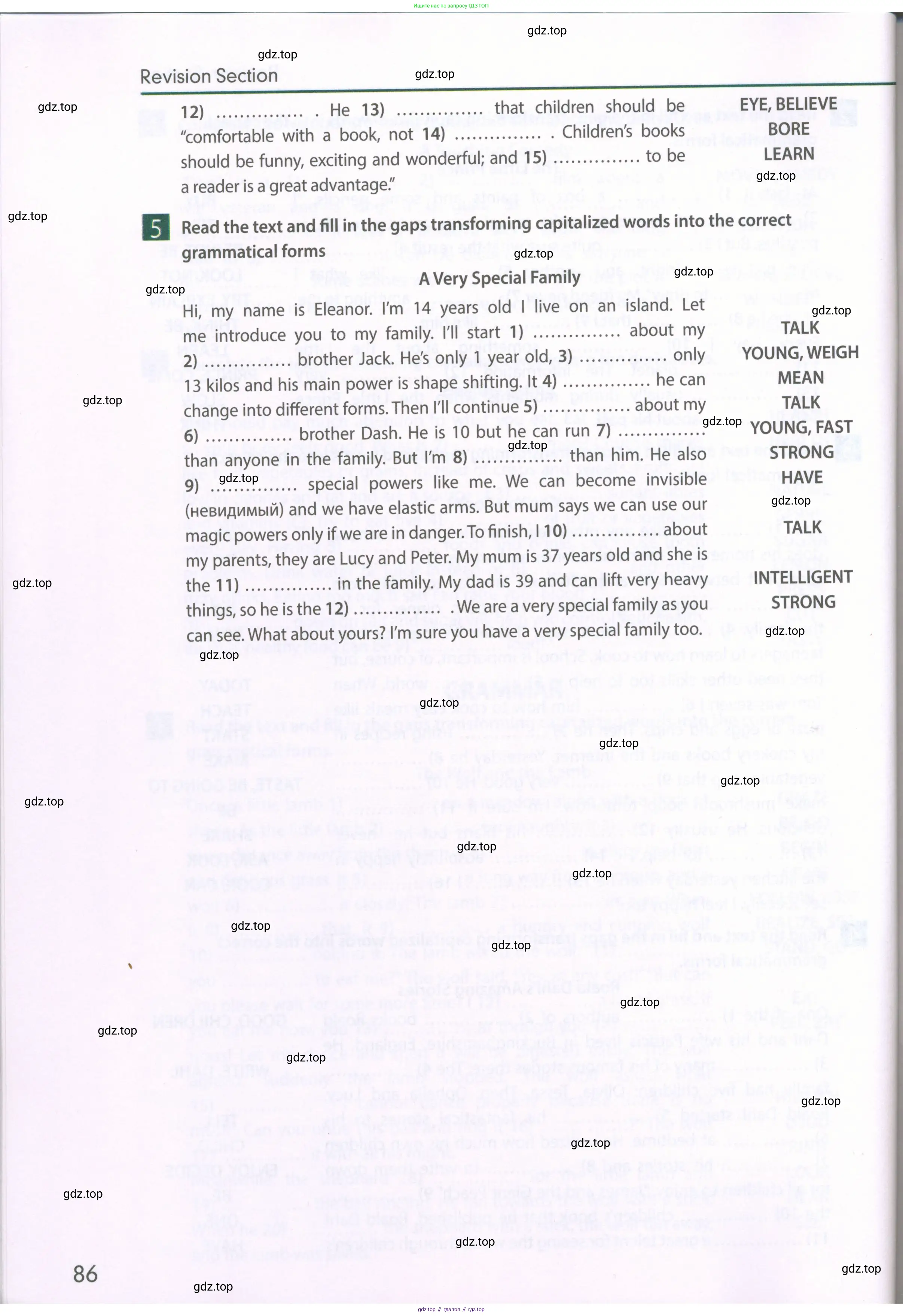 Английский язык (english), 6 класс Рабочая тетрадь (workbook), авторы: Ваулина Юлия Евгеньевна (Vaulina Julia), Дули Дженни (Dooley Jenny), Подоляко Ольга Евгеньевна (Podolyako Olga), Эванс Вирджиния (Evans Virginia), издательство Просвещение, Москва, 2023, зелёного цвета, страница 86
