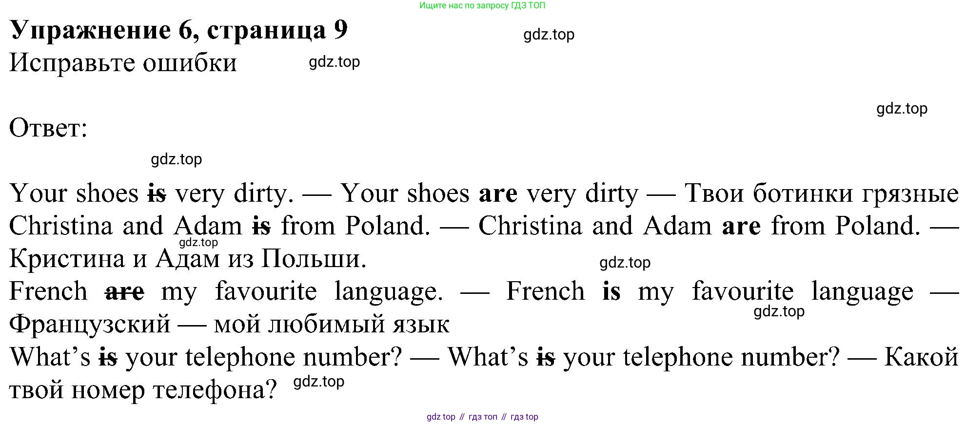 Английский язык (english), 6 класс Рабочая тетрадь (workbook), авторы: Ваулина Юлия Евгеньевна (Vaulina Julia), Дули Дженни (Dooley Jenny), Подоляко Ольга Евгеньевна (Podolyako Olga), Эванс Вирджиния (Evans Virginia), издательство Просвещение, Москва, 2023, зелёного цвета, страница 9, номер 6, Решение 1 (2023-2027)