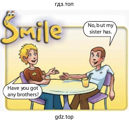 Рисунок. Smile No, but my sister ms. Have you got any brothers?