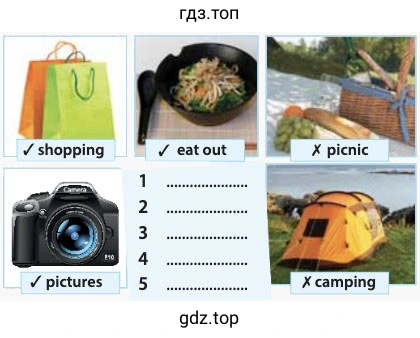shopping eat out picnic pictures camping