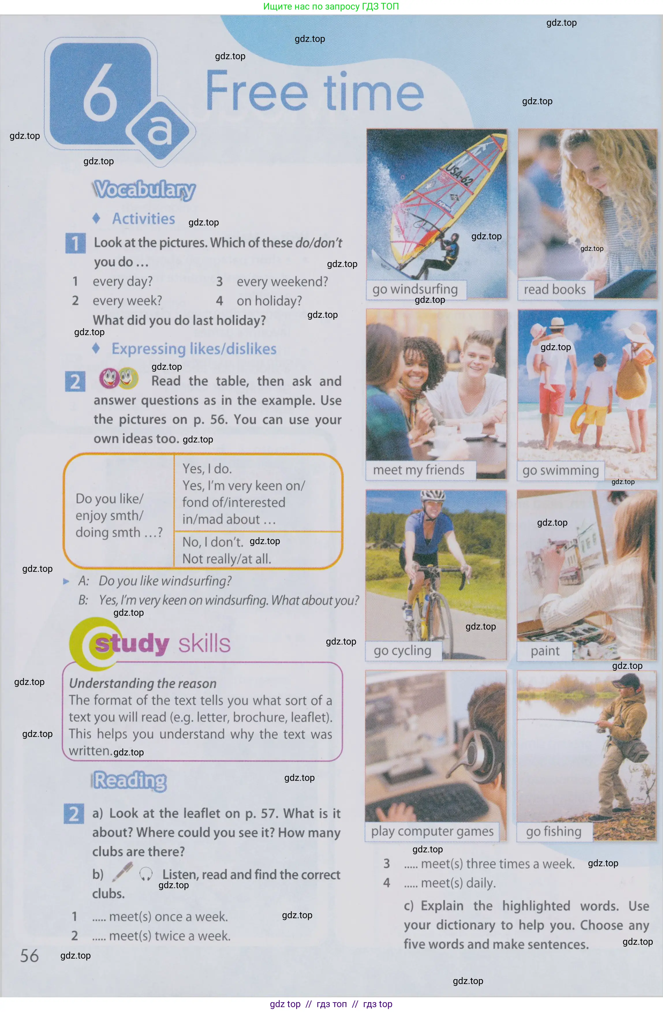 Английский язык (english), 6 класс Учебник (Student's book), авторы: Ваулина Юлия Евгеньевна (Vaulina Julia), Дули Дженни (Dooley Jenny), Подоляко Ольга Евгеньевна (Podolyako Olga), Эванс Вирджиния (Evans Virginia), издательство Просвещение, Москва, 2023, зелёного цвета, страница 56