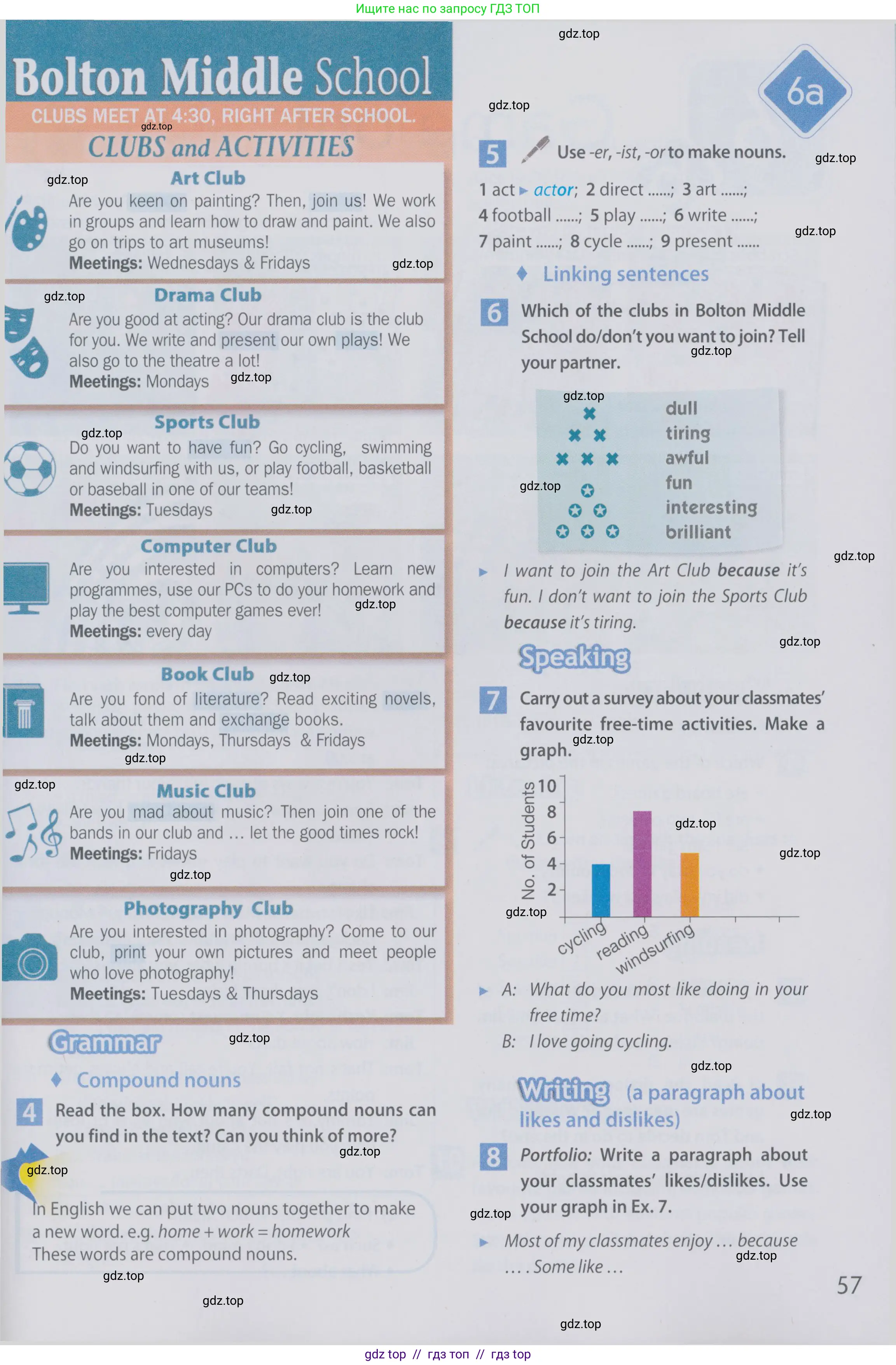 Английский язык (english), 6 класс Учебник (Student's book), авторы: Ваулина Юлия Евгеньевна (Vaulina Julia), Дули Дженни (Dooley Jenny), Подоляко Ольга Евгеньевна (Podolyako Olga), Эванс Вирджиния (Evans Virginia), издательство Просвещение, Москва, 2023, зелёного цвета, страница 57