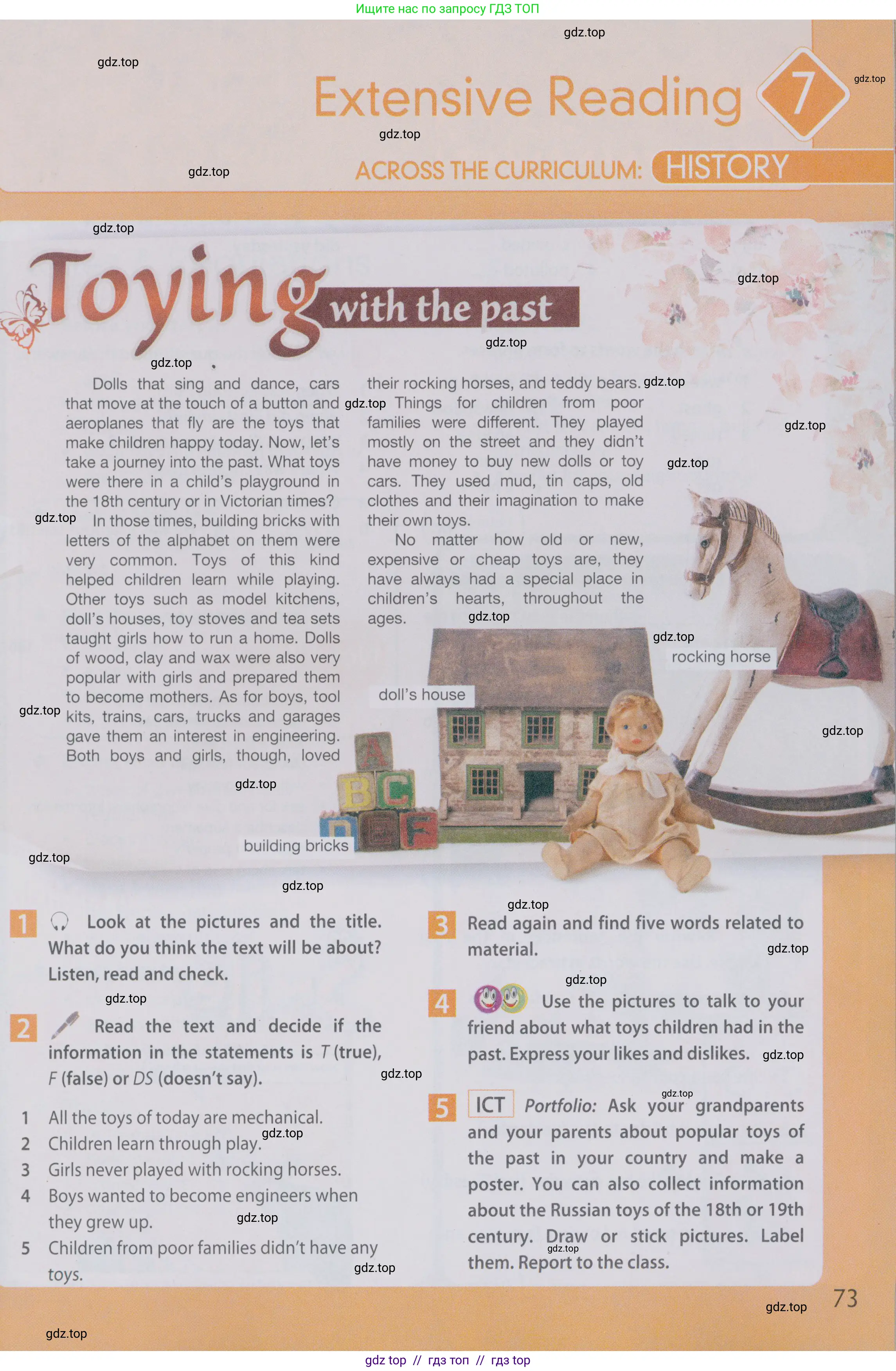 Английский язык (english), 6 класс Учебник (Student's book), авторы: Ваулина Юлия Евгеньевна (Vaulina Julia), Дули Дженни (Dooley Jenny), Подоляко Ольга Евгеньевна (Podolyako Olga), Эванс Вирджиния (Evans Virginia), издательство Просвещение, Москва, 2023, зелёного цвета, страница 73