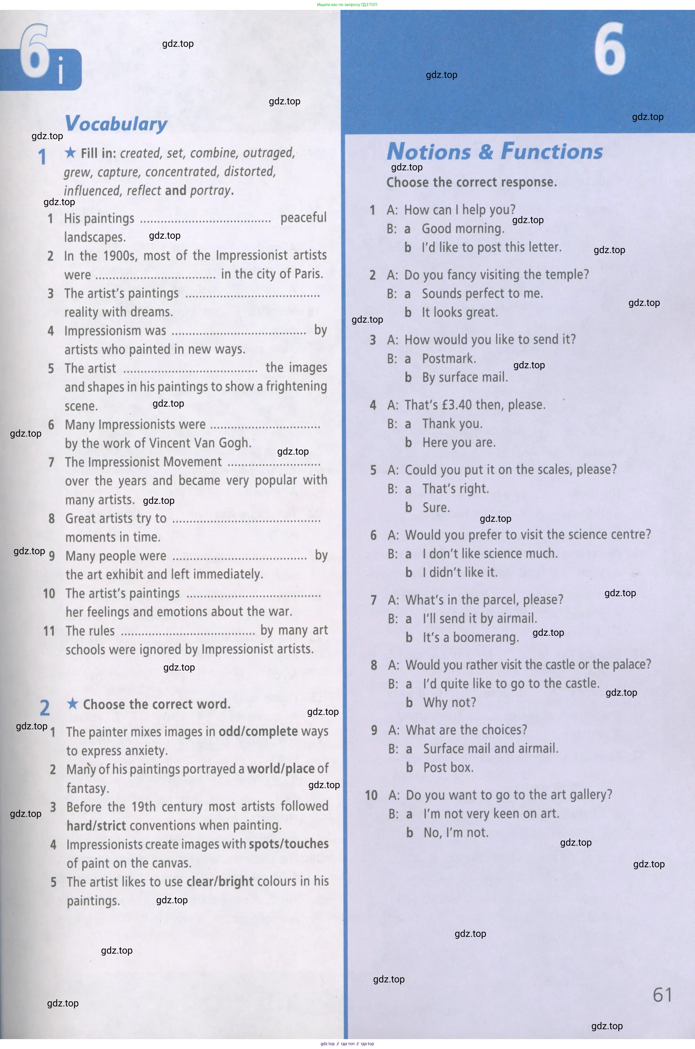 Английский язык (english), 6 класс Рабочая тетрадь (workbook), авторы: Баранова Ксения Михайловна (Baranova Ksenia), Мильруд Радислав Петрович (Millrood Radislav), Копылова Виктория Викторовна (Kopylova Victoria), Дули Дженни (Dooley Jenny), Эванс Вирджиния (Evans Virginia), издательство Просвещение, Москва, 2023, белого цвета, страница 61