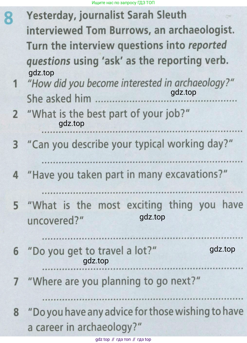 ГДЗ Английский язык (english), 6 класс Рабочая тетрадь (workbook), авторы: Баранова Ксения Михайловна (Baranova Ksenia), Мильруд Радислав Петрович (Millrood Radislav), Копылова Виктория Викторовна (Kopylova Victoria), Дули Дженни (Dooley Jenny), Эванс Вирджиния (Evans Virginia), издательство Просвещение, Москва, 2023, белого цвета, страница 91, номер 8, Условие