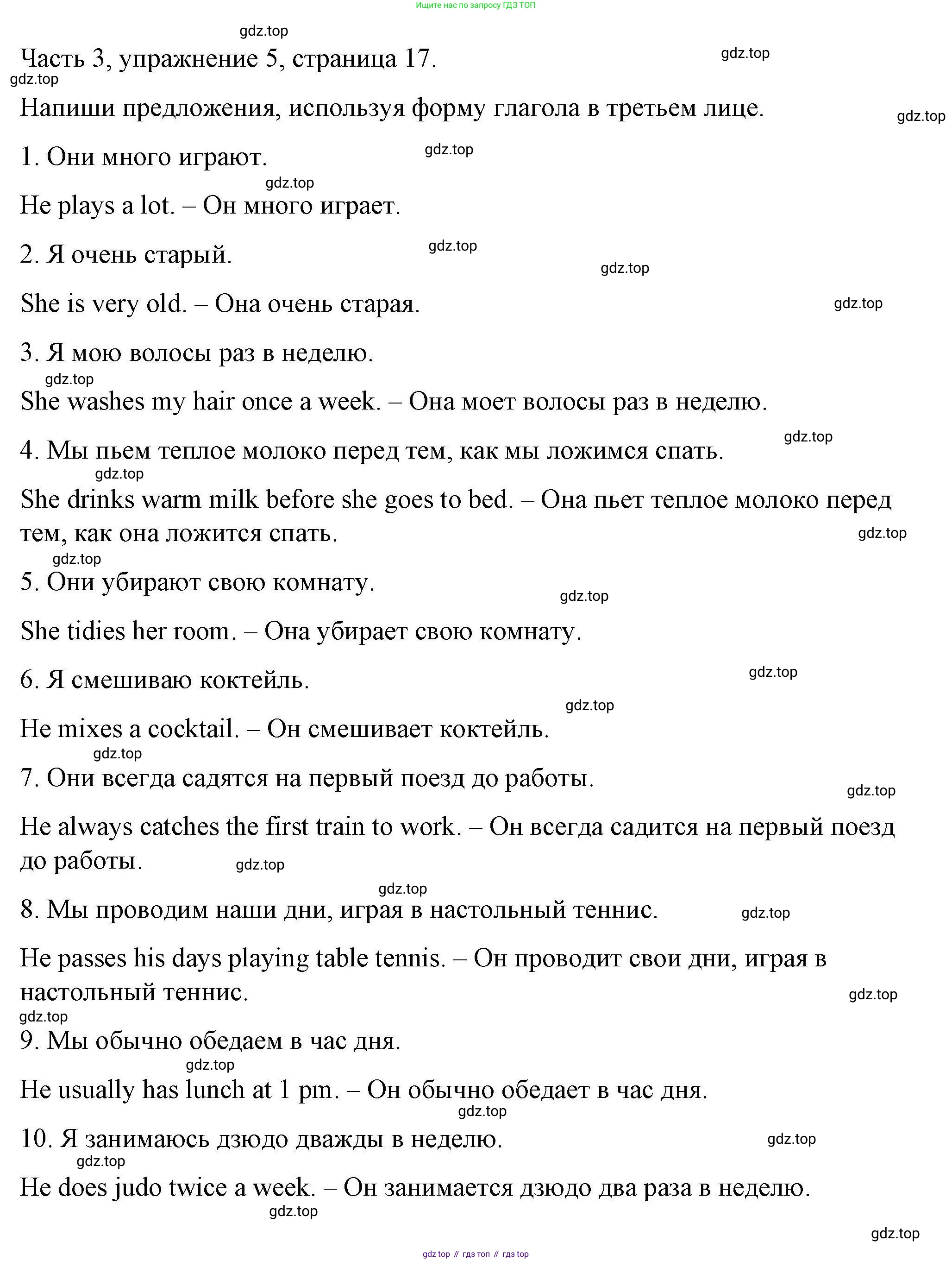 ГДЗ Английский язык (english), 6 класс Тесты, авторы: Тетина Светлана Владимировна, Титова Елена Александровна, издательство Русское слово, Москва, 2019, страница 17, номер 5, Решение