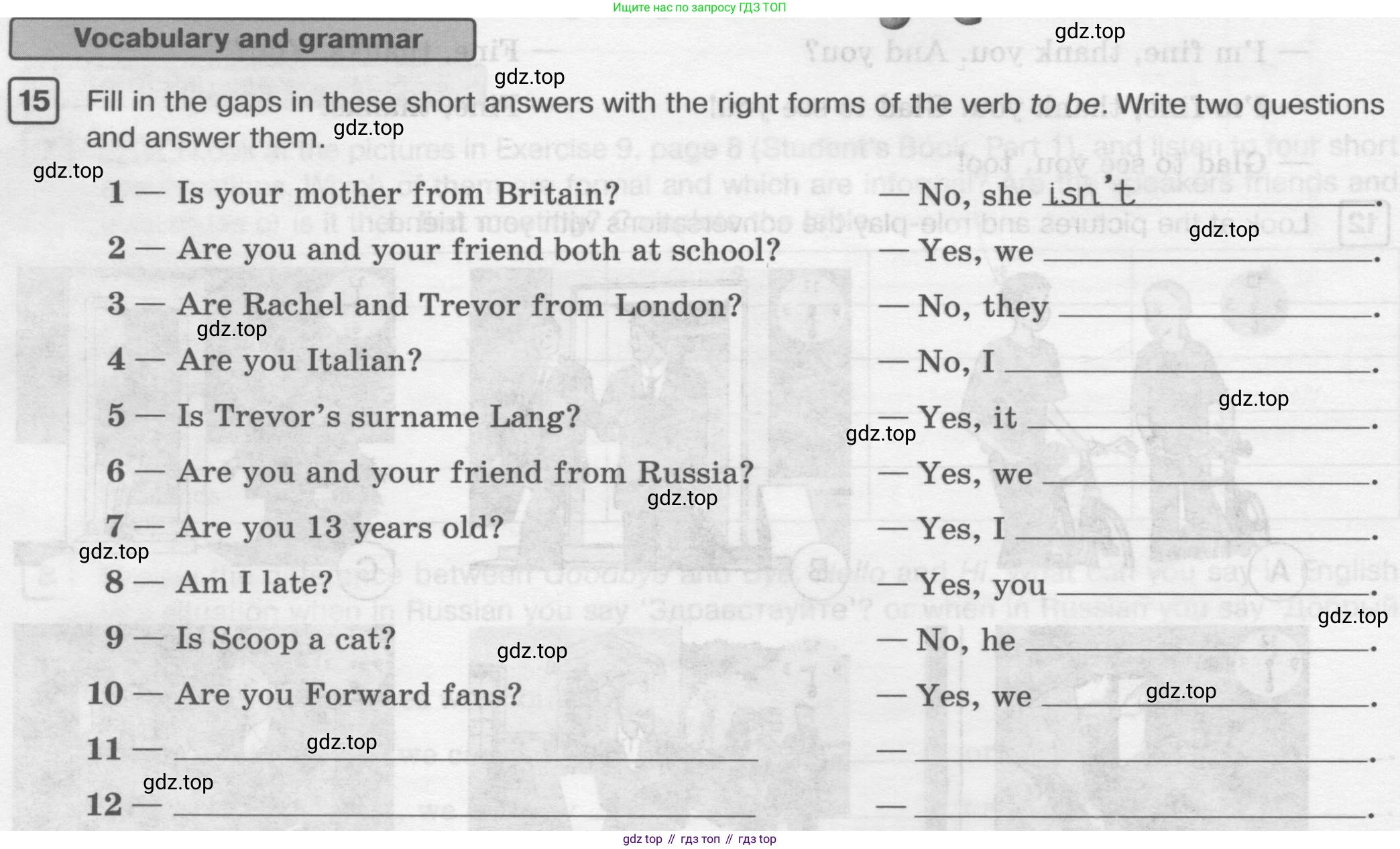 ГДЗ Английский язык (english), 6 класс Рабочая тетрадь (workbook), авторы: Вербицкая Мария Валерьевна (Verbitskaya Maria), Гаярделли Мариса (Gaiardelli Marisa ), Редли Пауль (Radley Paul), Миндрул Ольга Сергеевна (Mindrul Olga), издательство Просвещение, Москва, красного цвета, страница 8, номер 15, Условие