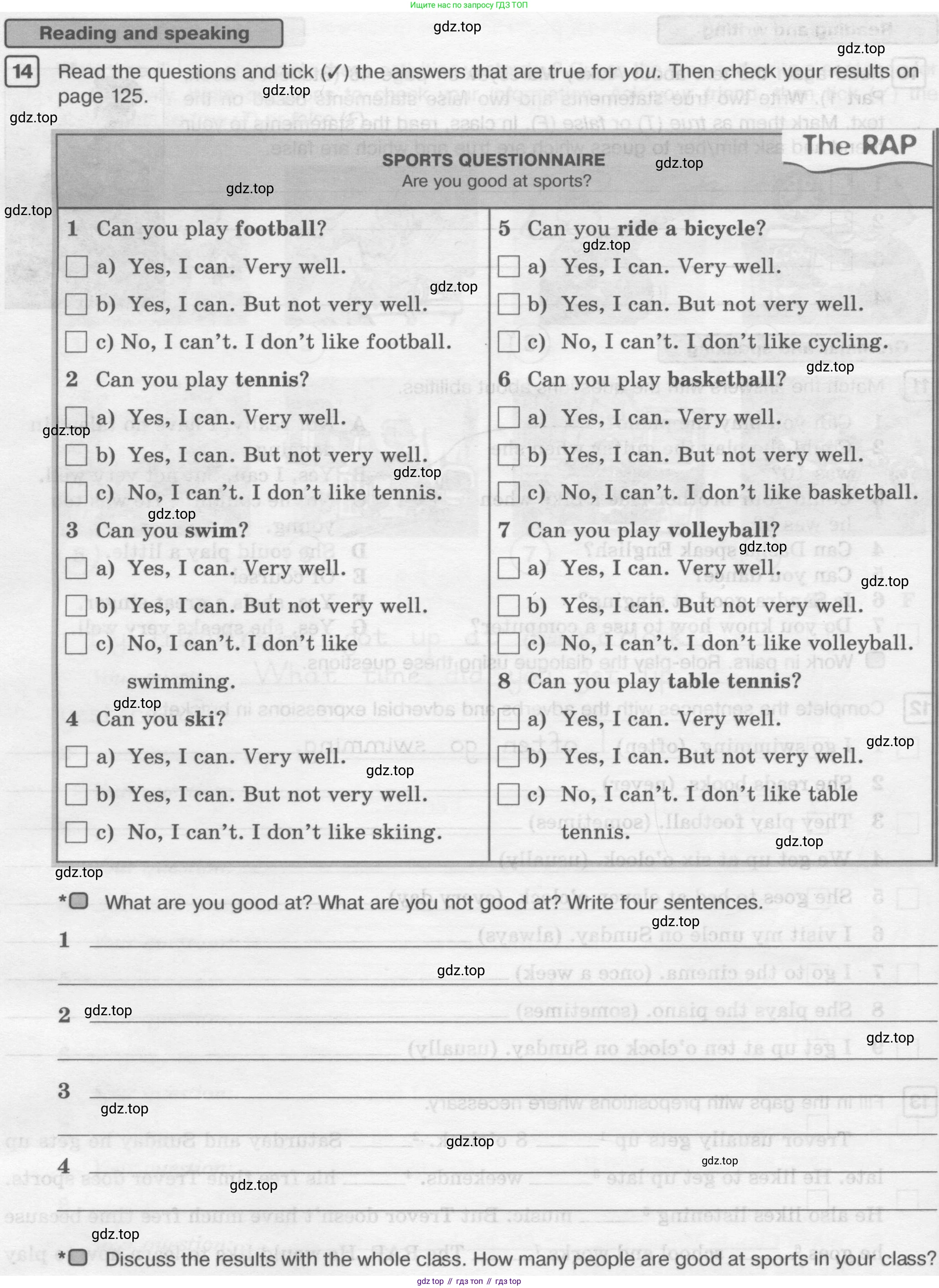 ГДЗ Английский язык (english), 6 класс Рабочая тетрадь (workbook), авторы: Вербицкая Мария Валерьевна (Verbitskaya Maria), Гаярделли Мариса (Gaiardelli Marisa ), Редли Пауль (Radley Paul), Миндрул Ольга Сергеевна (Mindrul Olga), издательство Просвещение, Москва, красного цвета, страница 40, номер 14, Условие