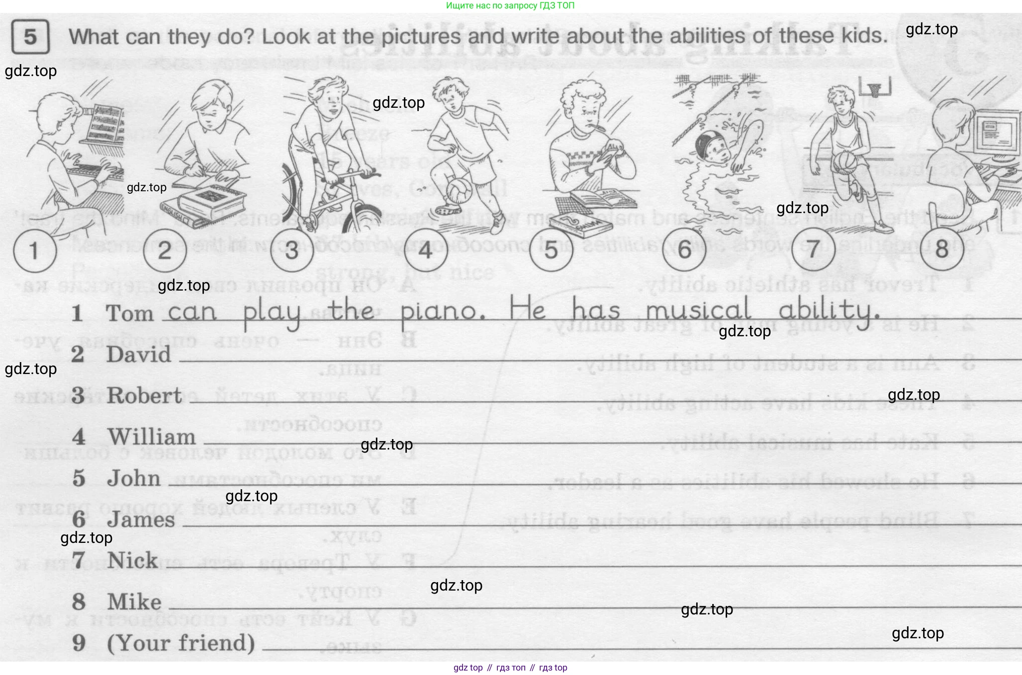 ГДЗ Английский язык (english), 6 класс Рабочая тетрадь (workbook), авторы: Вербицкая Мария Валерьевна (Verbitskaya Maria), Гаярделли Мариса (Gaiardelli Marisa ), Редли Пауль (Radley Paul), Миндрул Ольга Сергеевна (Mindrul Olga), издательство Просвещение, Москва, красного цвета, страница 36, номер 5, Условие
