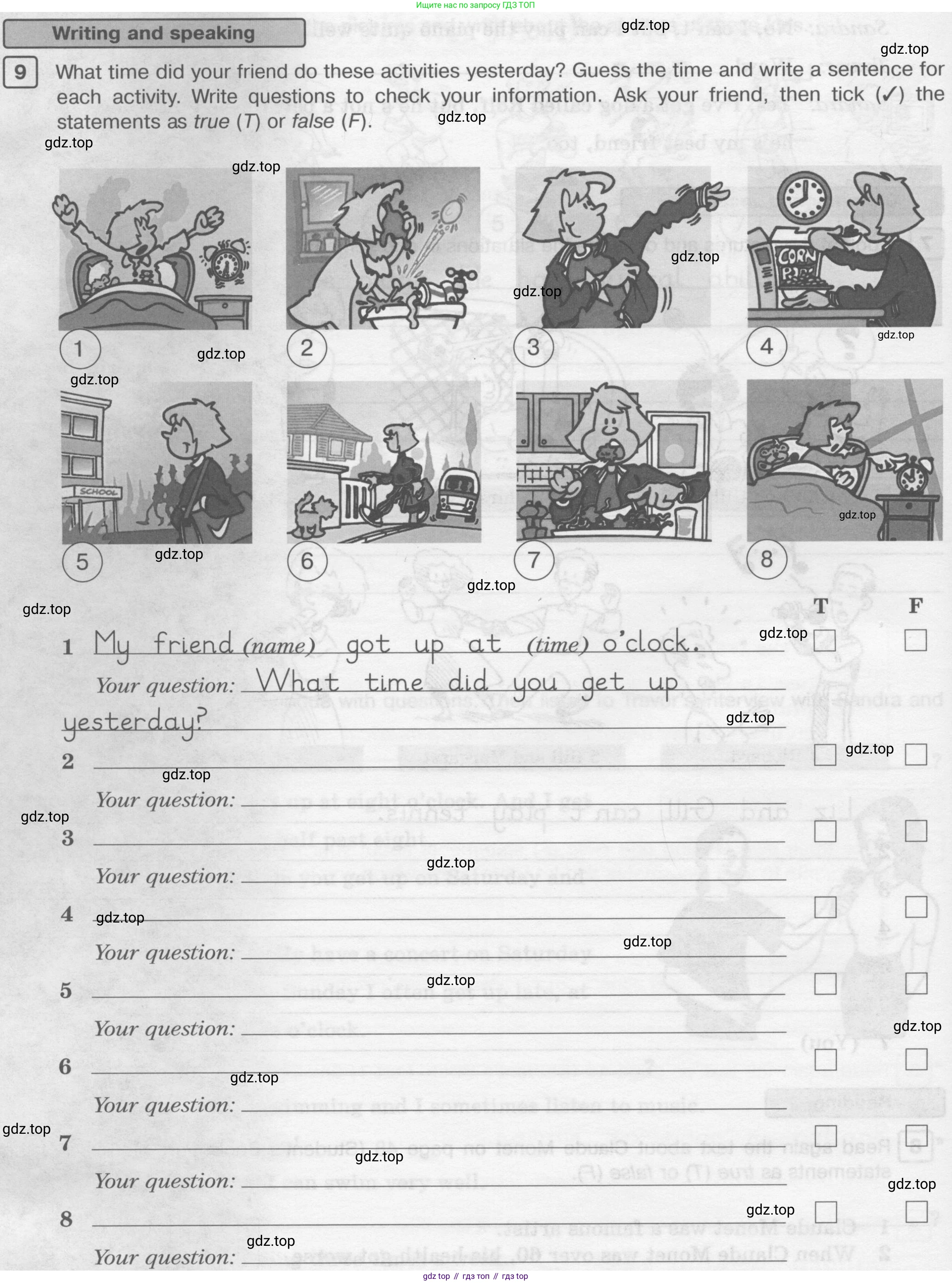 ГДЗ Английский язык (english), 6 класс Рабочая тетрадь (workbook), авторы: Вербицкая Мария Валерьевна (Verbitskaya Maria), Гаярделли Мариса (Gaiardelli Marisa ), Редли Пауль (Radley Paul), Миндрул Ольга Сергеевна (Mindrul Olga), издательство Просвещение, Москва, красного цвета, страница 38, номер 9, Условие