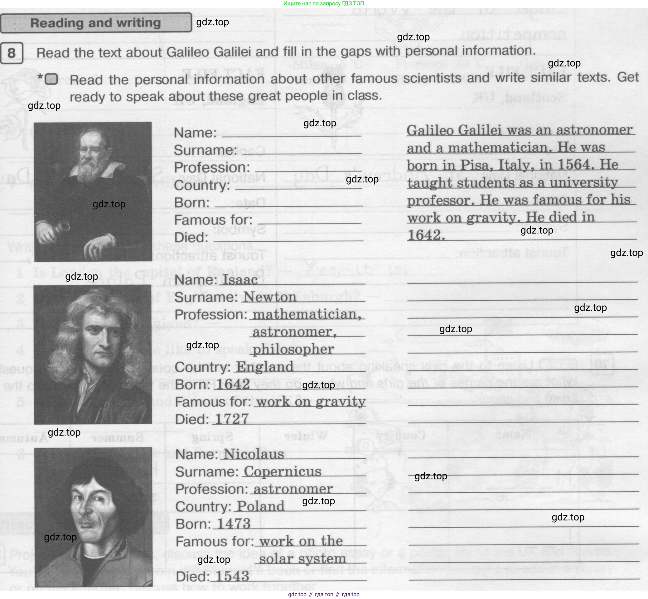 ГДЗ Английский язык (english), 6 класс Рабочая тетрадь (workbook), авторы: Вербицкая Мария Валерьевна (Verbitskaya Maria), Гаярделли Мариса (Gaiardelli Marisa ), Редли Пауль (Radley Paul), Миндрул Ольга Сергеевна (Mindrul Olga), издательство Просвещение, Москва, красного цвета, страница 49, номер 8, Условие