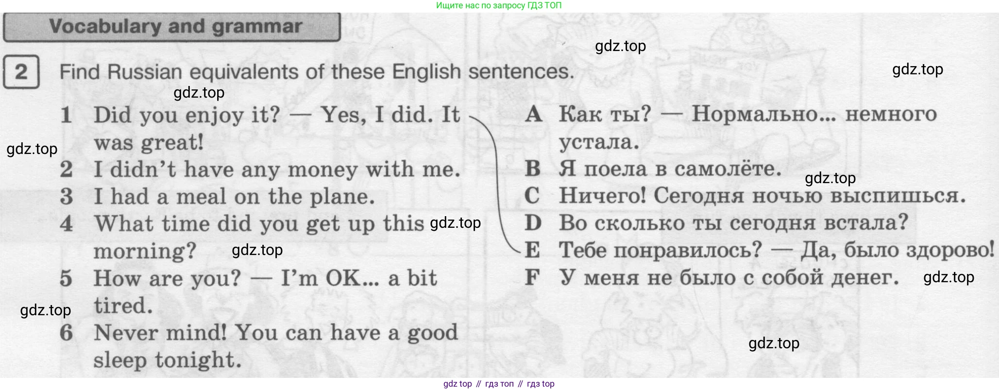 ГДЗ Английский язык (english), 6 класс Рабочая тетрадь (workbook), авторы: Вербицкая Мария Валерьевна (Verbitskaya Maria), Гаярделли Мариса (Gaiardelli Marisa ), Редли Пауль (Radley Paul), Миндрул Ольга Сергеевна (Mindrul Olga), издательство Просвещение, Москва, красного цвета, страница 54, номер 2, Условие