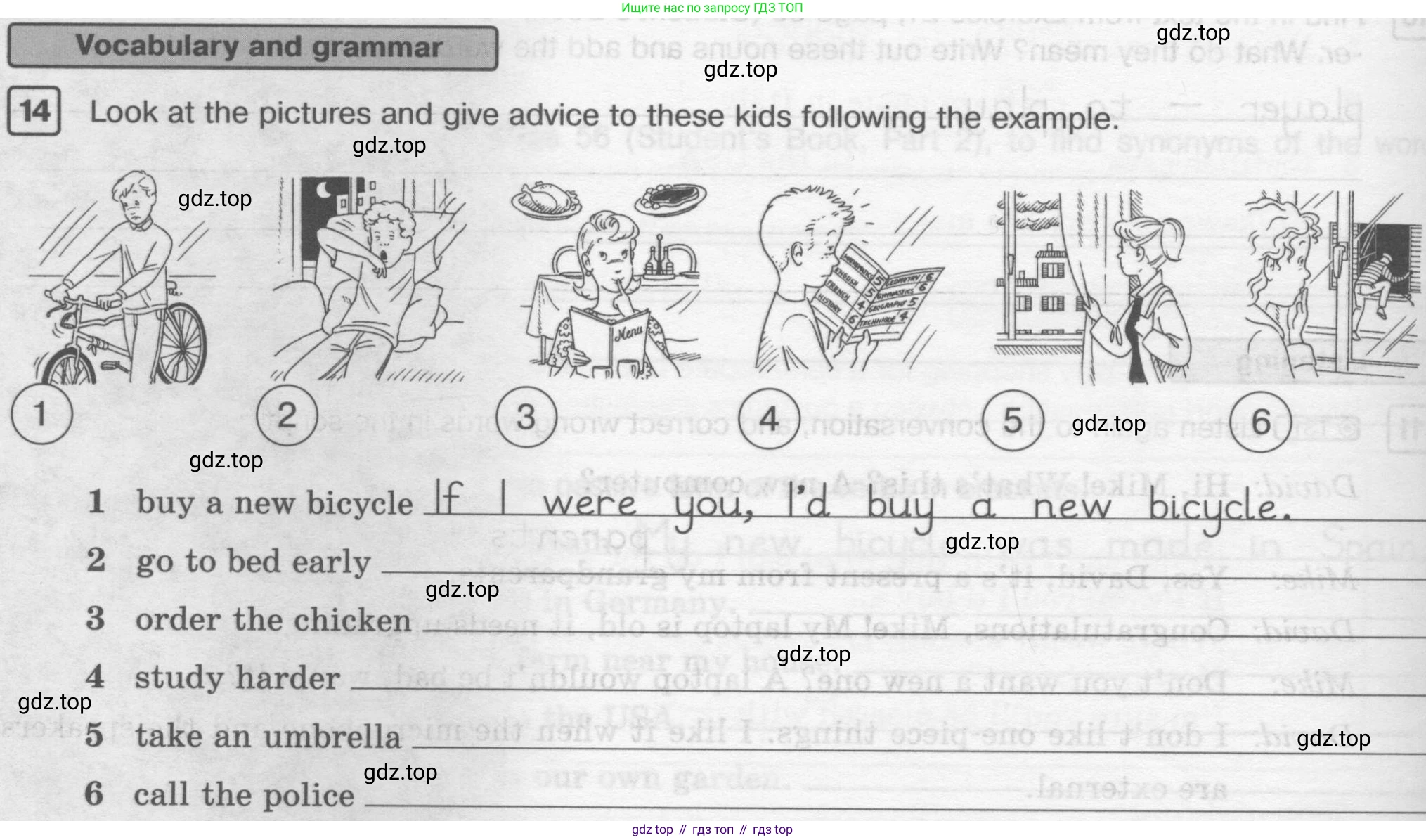 ГДЗ Английский язык (english), 6 класс Рабочая тетрадь (workbook), авторы: Вербицкая Мария Валерьевна (Verbitskaya Maria), Гаярделли Мариса (Gaiardelli Marisa ), Редли Пауль (Radley Paul), Миндрул Ольга Сергеевна (Mindrul Olga), издательство Просвещение, Москва, красного цвета, страница 102, номер 14, Условие