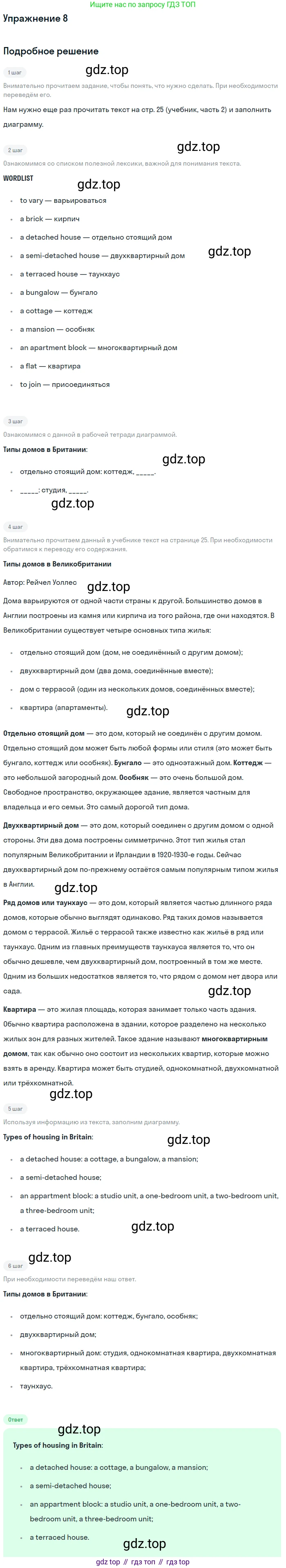 ГДЗ Английский язык (english), 6 класс Рабочая тетрадь (workbook), авторы: Вербицкая Мария Валерьевна (Verbitskaya Maria), Гаярделли Мариса (Gaiardelli Marisa ), Редли Пауль (Radley Paul), Миндрул Ольга Сергеевна (Mindrul Olga), издательство Просвещение, Москва, красного цвета, страница 75, номер 8, Решение