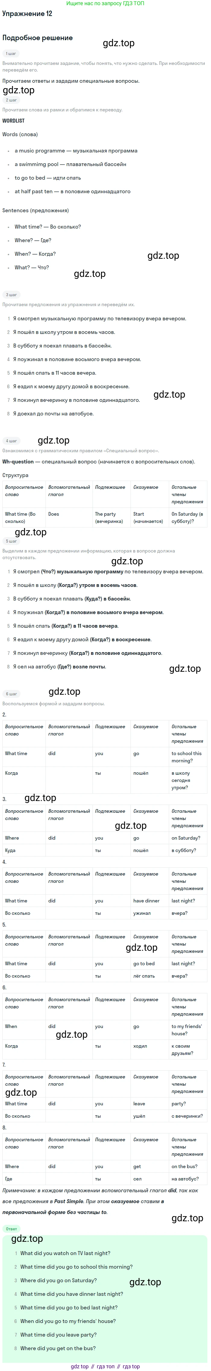 ГДЗ Английский язык (english), 6 класс Рабочая тетрадь (workbook), авторы: Вербицкая Мария Валерьевна (Verbitskaya Maria), Гаярделли Мариса (Gaiardelli Marisa ), Редли Пауль (Radley Paul), Миндрул Ольга Сергеевна (Mindrul Olga), издательство Просвещение, Москва, красного цвета, страница 110, номер 12, Решение