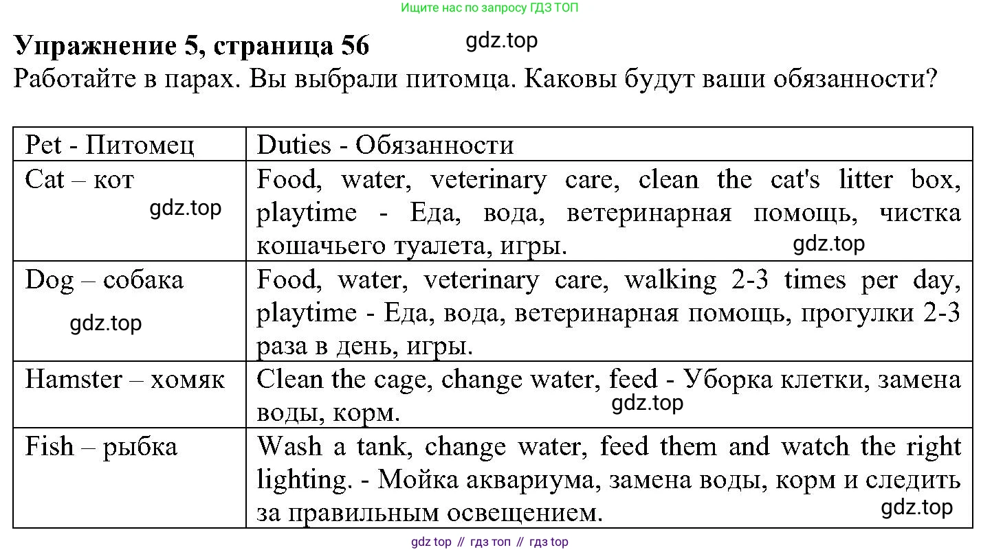ГДЗ Английский язык (english), 6 класс Учебник (Student's book), авторы: Вербицкая Мария Валерьевна (Verbitskaya Maria), Гаярделли Мариса (Gaiardelli Marisa ), Редли Пауль (Radley Paul), Савчук Лариса Олеговна (Savchuk Larisa), издательство Просвещение, Москва, 2023, красного цвета, Часть 1, страница 56, номер 5, Решение