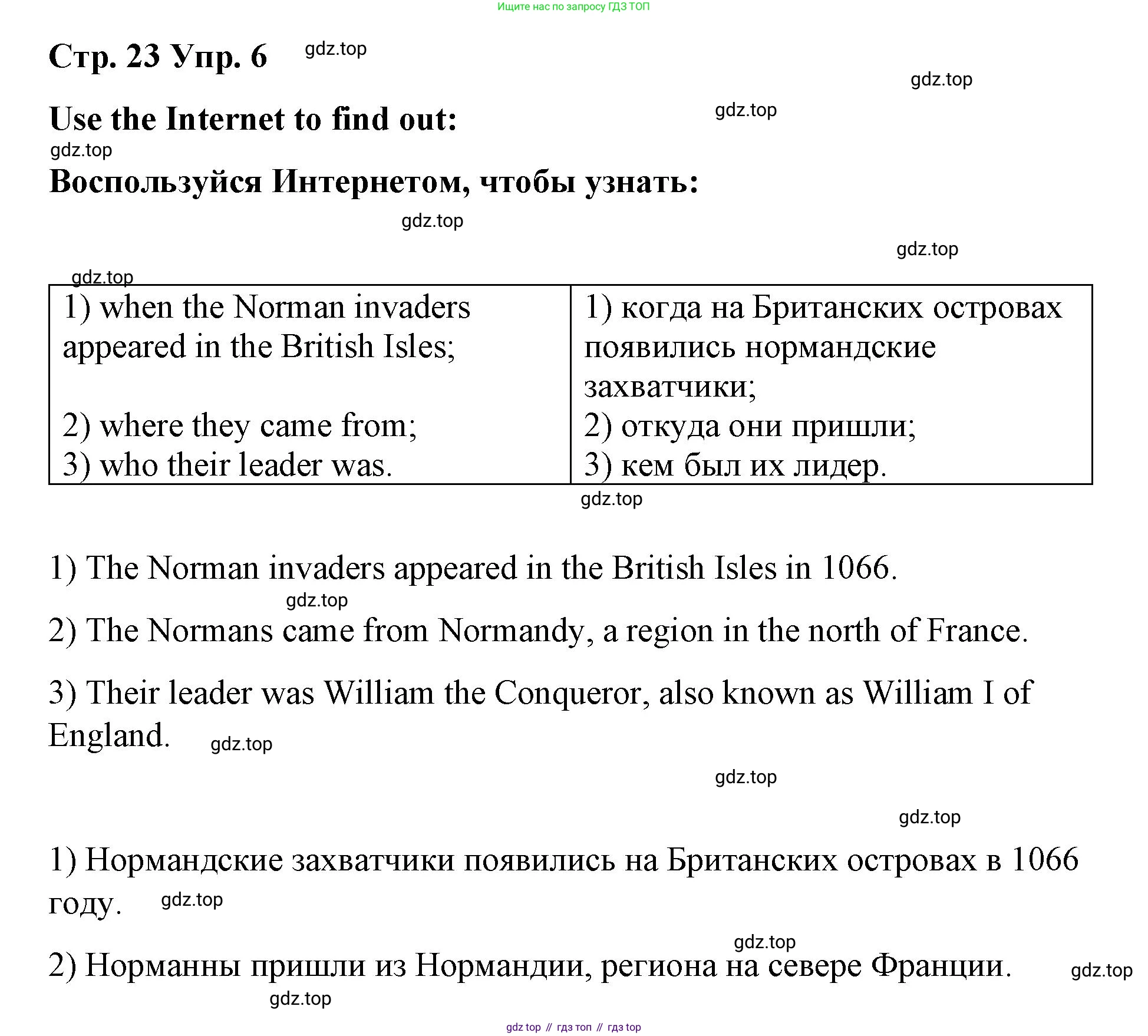 Английский язык (english), 7 класс Книга для чтения, авторы: Афанасьева Ольга Васильевна (Afanasyeva Olga), Михеева Ирина Владимировна (Mikheeva Irina), Сьянов Александр Валерьевич, издательство Просвещение, Москва, 2017, белого цвета, страница 23, номер 6, Решение