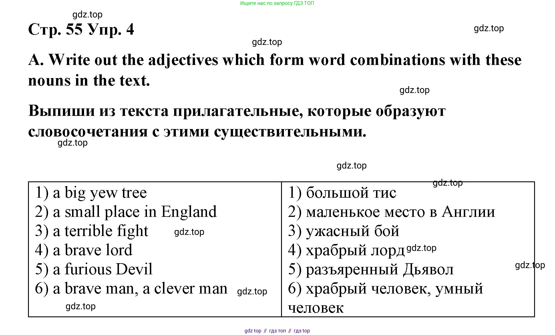 Английский язык (english), 7 класс Книга для чтения, авторы: Афанасьева Ольга Васильевна (Afanasyeva Olga), Михеева Ирина Владимировна (Mikheeva Irina), Сьянов Александр Валерьевич, издательство Просвещение, Москва, 2017, белого цвета, страница 55, номер 4, Решение