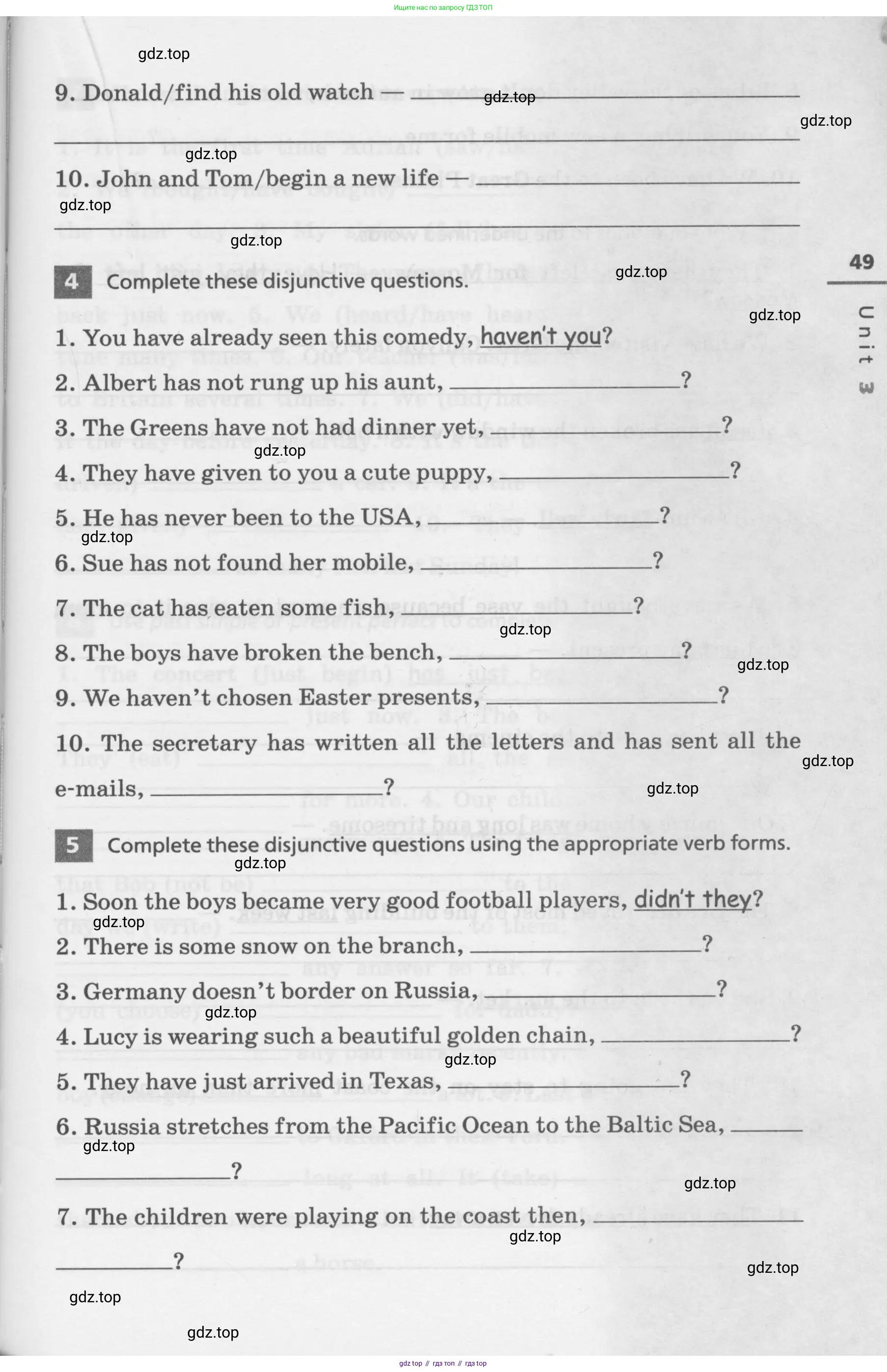 Английский язык (english), 7 класс Лексико-грамматический практикум, авторы: Афанасьева Ольга Васильевна (Afanasyeva Olga), Михеева Ирина Владимировна (Mikheeva Irina), Баранова Ксения Михайловна (Baranova Ksenia), издательство Просвещение, Москва, 2016, белого цвета, страница 49