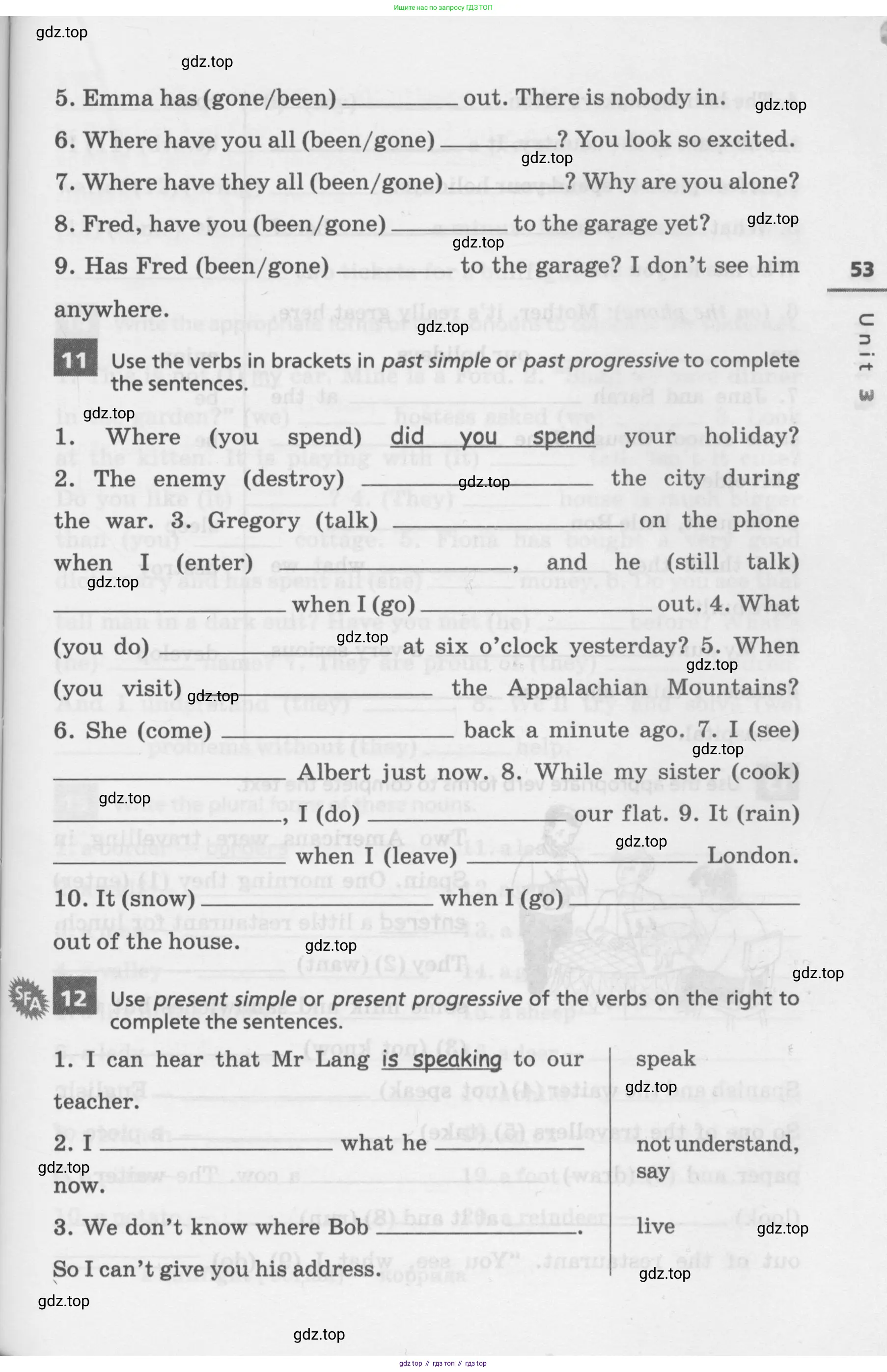 Английский язык (english), 7 класс Лексико-грамматический практикум, авторы: Афанасьева Ольга Васильевна (Afanasyeva Olga), Михеева Ирина Владимировна (Mikheeva Irina), Баранова Ксения Михайловна (Baranova Ksenia), издательство Просвещение, Москва, 2016, белого цвета, страница 53