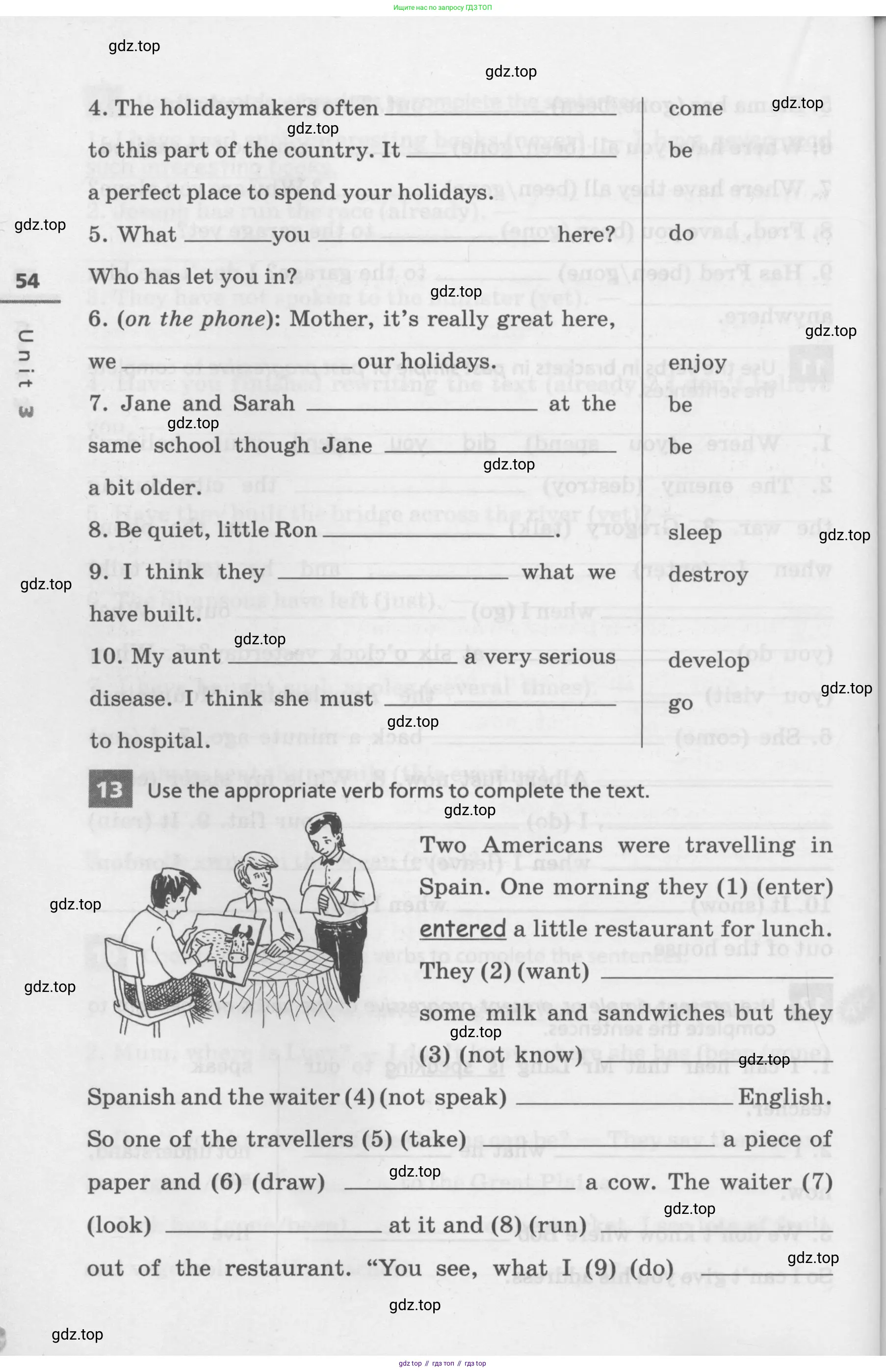 Английский язык (english), 7 класс Лексико-грамматический практикум, авторы: Афанасьева Ольга Васильевна (Afanasyeva Olga), Михеева Ирина Владимировна (Mikheeva Irina), Баранова Ксения Михайловна (Baranova Ksenia), издательство Просвещение, Москва, 2016, белого цвета, страница 54