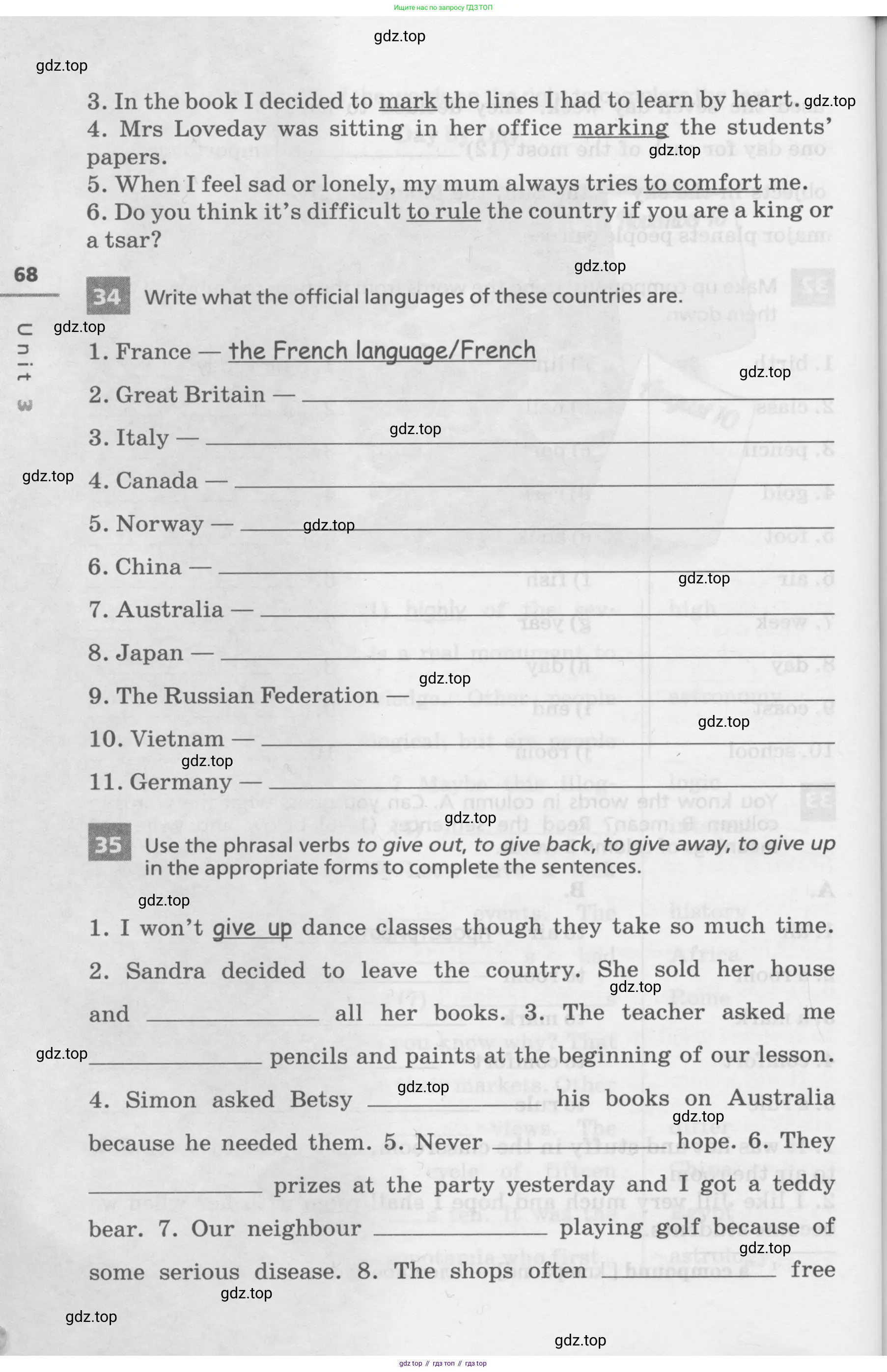 Английский язык (english), 7 класс Лексико-грамматический практикум, авторы: Афанасьева Ольга Васильевна (Afanasyeva Olga), Михеева Ирина Владимировна (Mikheeva Irina), Баранова Ксения Михайловна (Baranova Ksenia), издательство Просвещение, Москва, 2016, белого цвета, страница 68