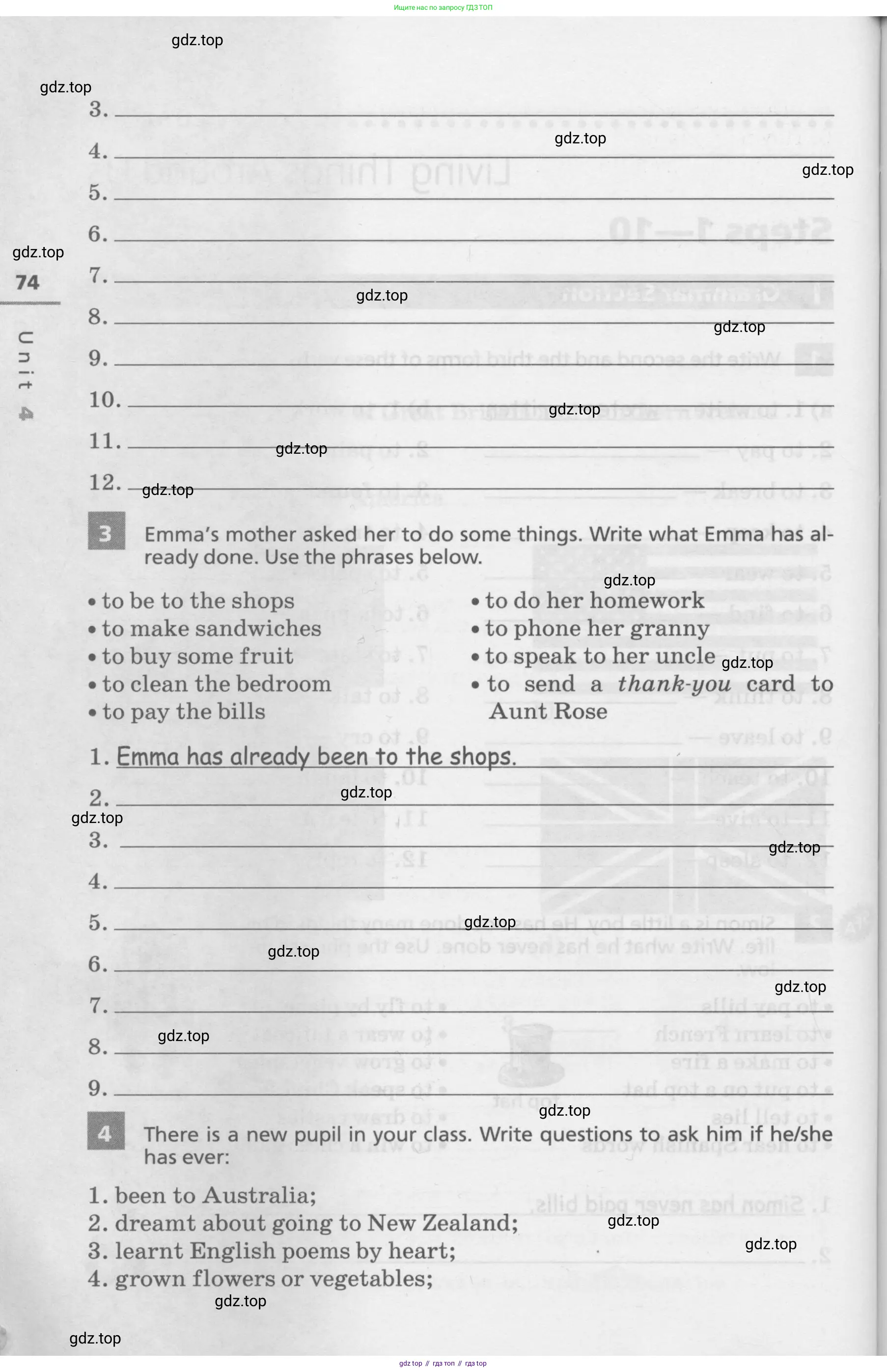 Английский язык (english), 7 класс Лексико-грамматический практикум, авторы: Афанасьева Ольга Васильевна (Afanasyeva Olga), Михеева Ирина Владимировна (Mikheeva Irina), Баранова Ксения Михайловна (Baranova Ksenia), издательство Просвещение, Москва, 2016, белого цвета, страница 74