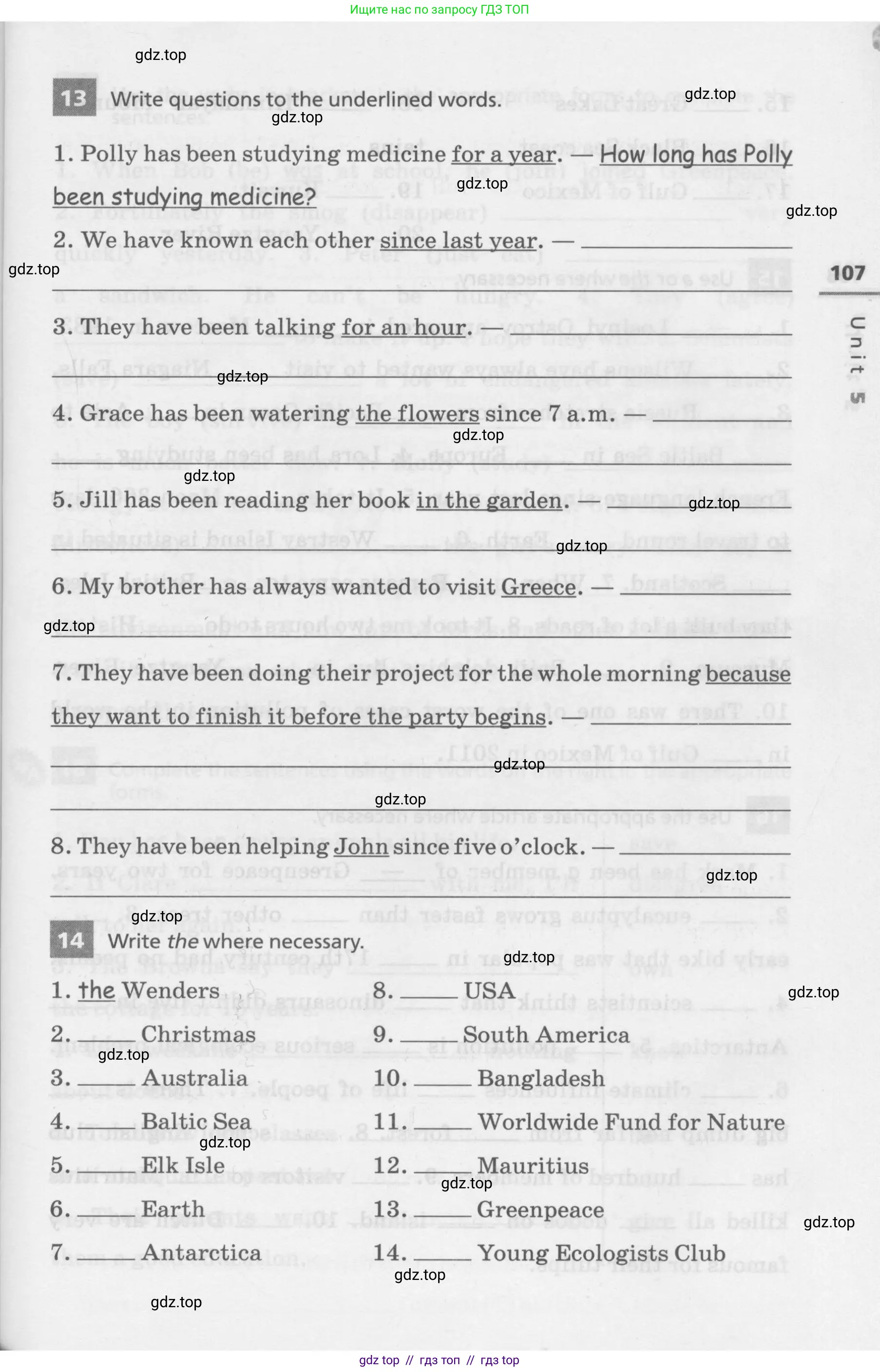 Английский язык (english), 7 класс Лексико-грамматический практикум, авторы: Афанасьева Ольга Васильевна (Afanasyeva Olga), Михеева Ирина Владимировна (Mikheeva Irina), Баранова Ксения Михайловна (Baranova Ksenia), издательство Просвещение, Москва, 2016, белого цвета, страница 107