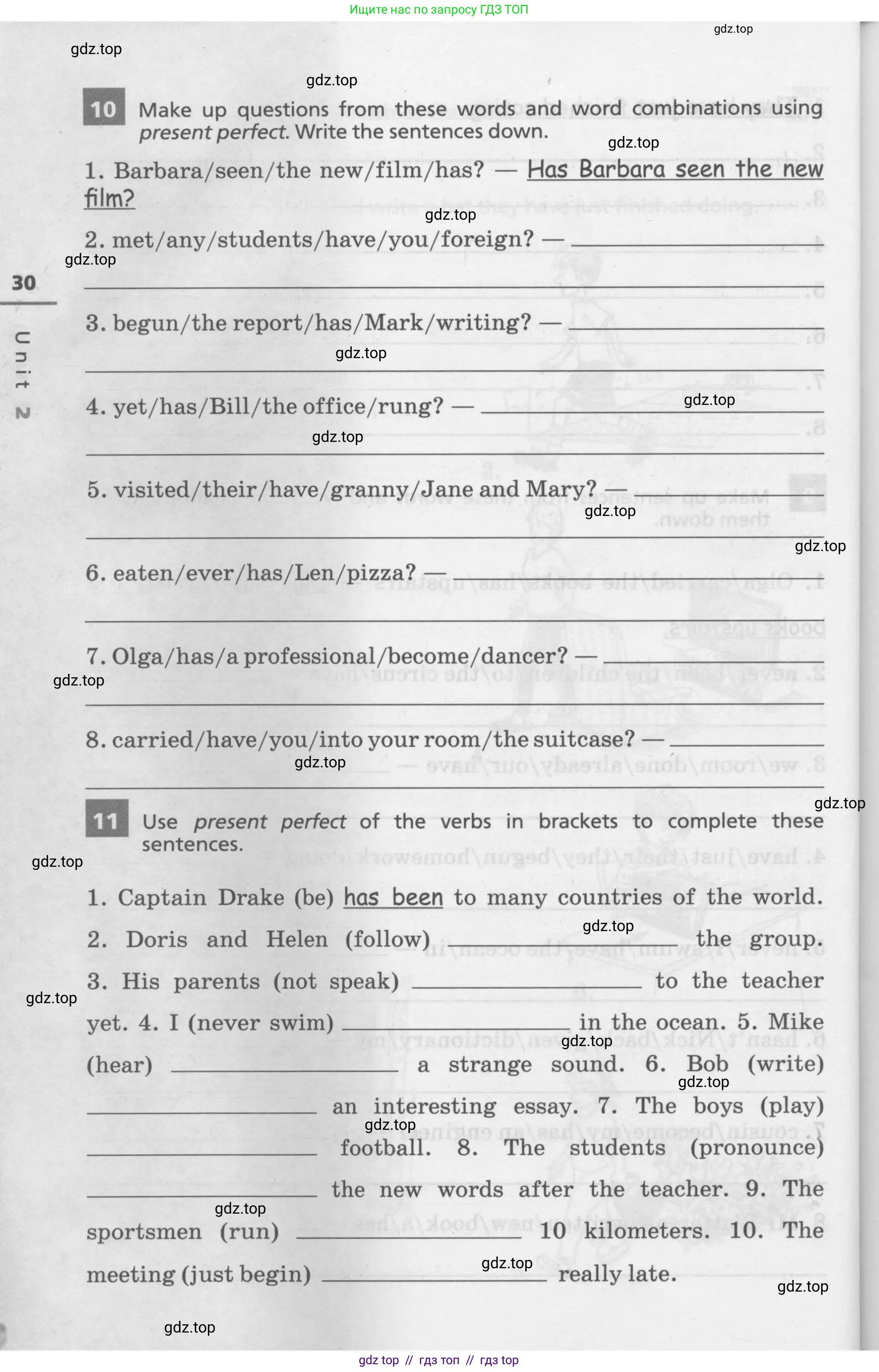 Английский язык (english), 7 класс Лексико-грамматический практикум, авторы: Афанасьева Ольга Васильевна (Afanasyeva Olga), Михеева Ирина Владимировна (Mikheeva Irina), Баранова Ксения Михайловна (Baranova Ksenia), издательство Просвещение, Москва, 2016, белого цвета, страница 30