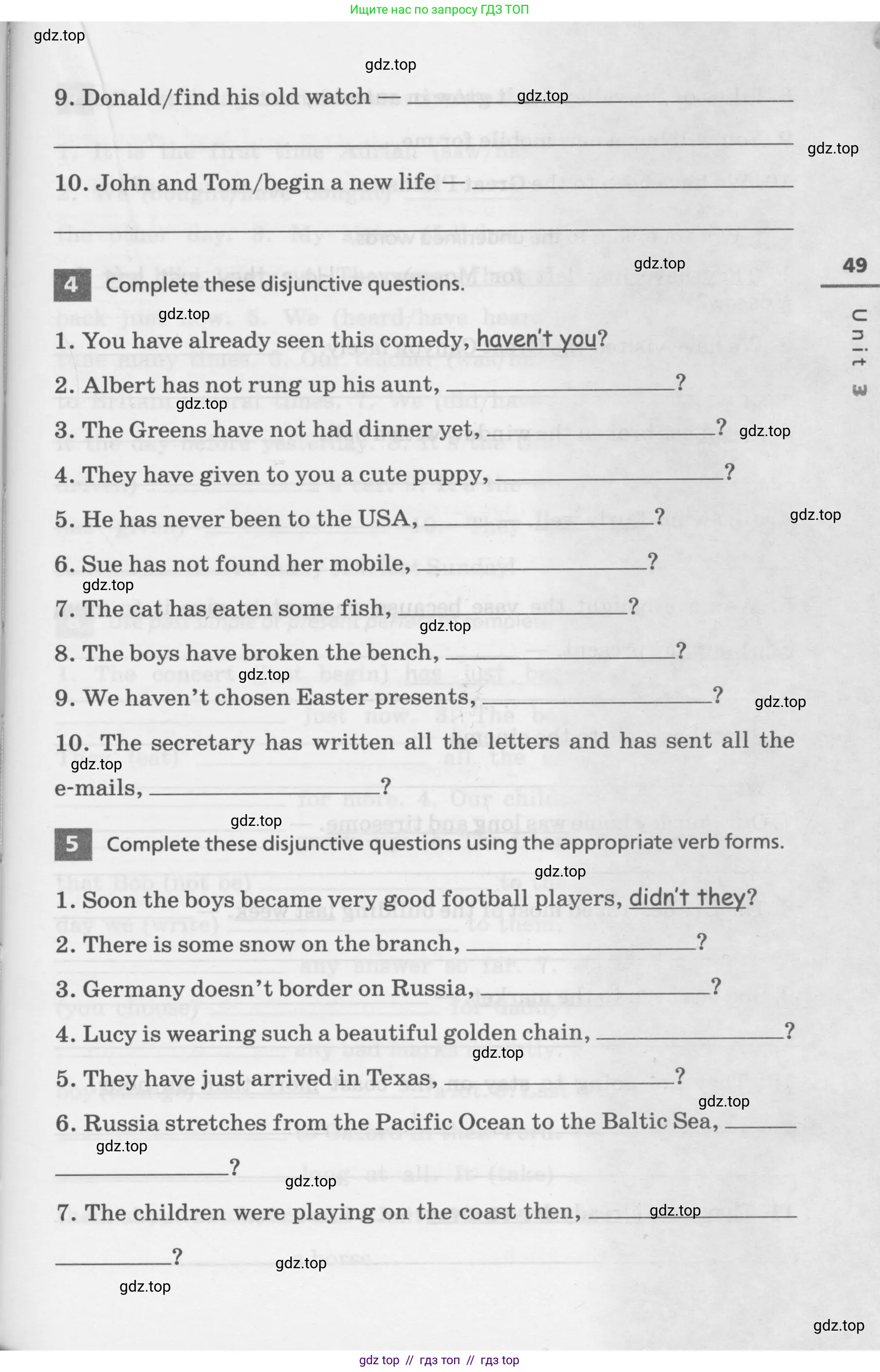 Английский язык (english), 7 класс Лексико-грамматический практикум, авторы: Афанасьева Ольга Васильевна (Afanasyeva Olga), Михеева Ирина Владимировна (Mikheeva Irina), Баранова Ксения Михайловна (Baranova Ksenia), издательство Просвещение, Москва, 2016, белого цвета, страница 49