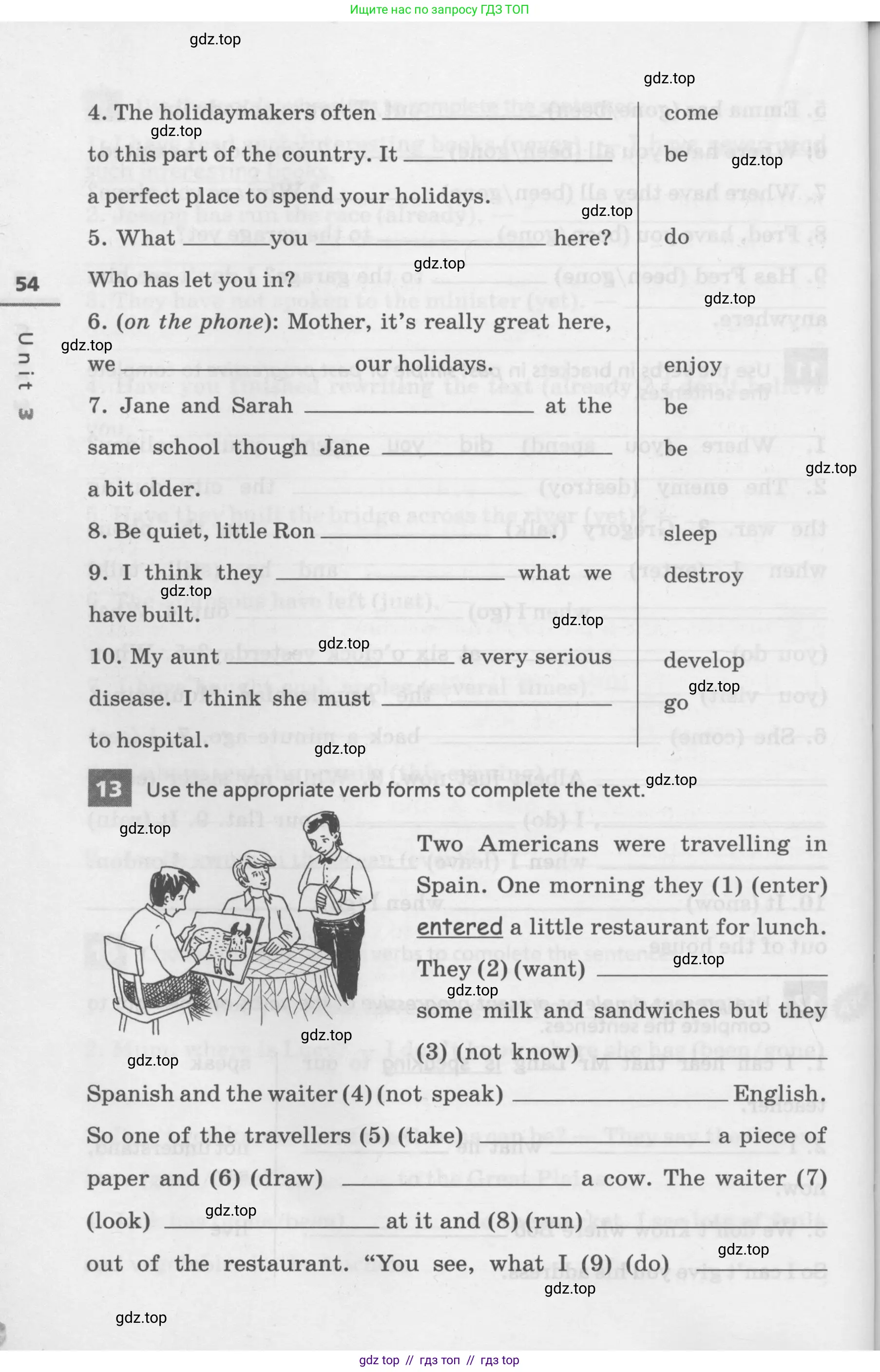 Английский язык (english), 7 класс Лексико-грамматический практикум, авторы: Афанасьева Ольга Васильевна (Afanasyeva Olga), Михеева Ирина Владимировна (Mikheeva Irina), Баранова Ксения Михайловна (Baranova Ksenia), издательство Просвещение, Москва, 2016, белого цвета, страница 54