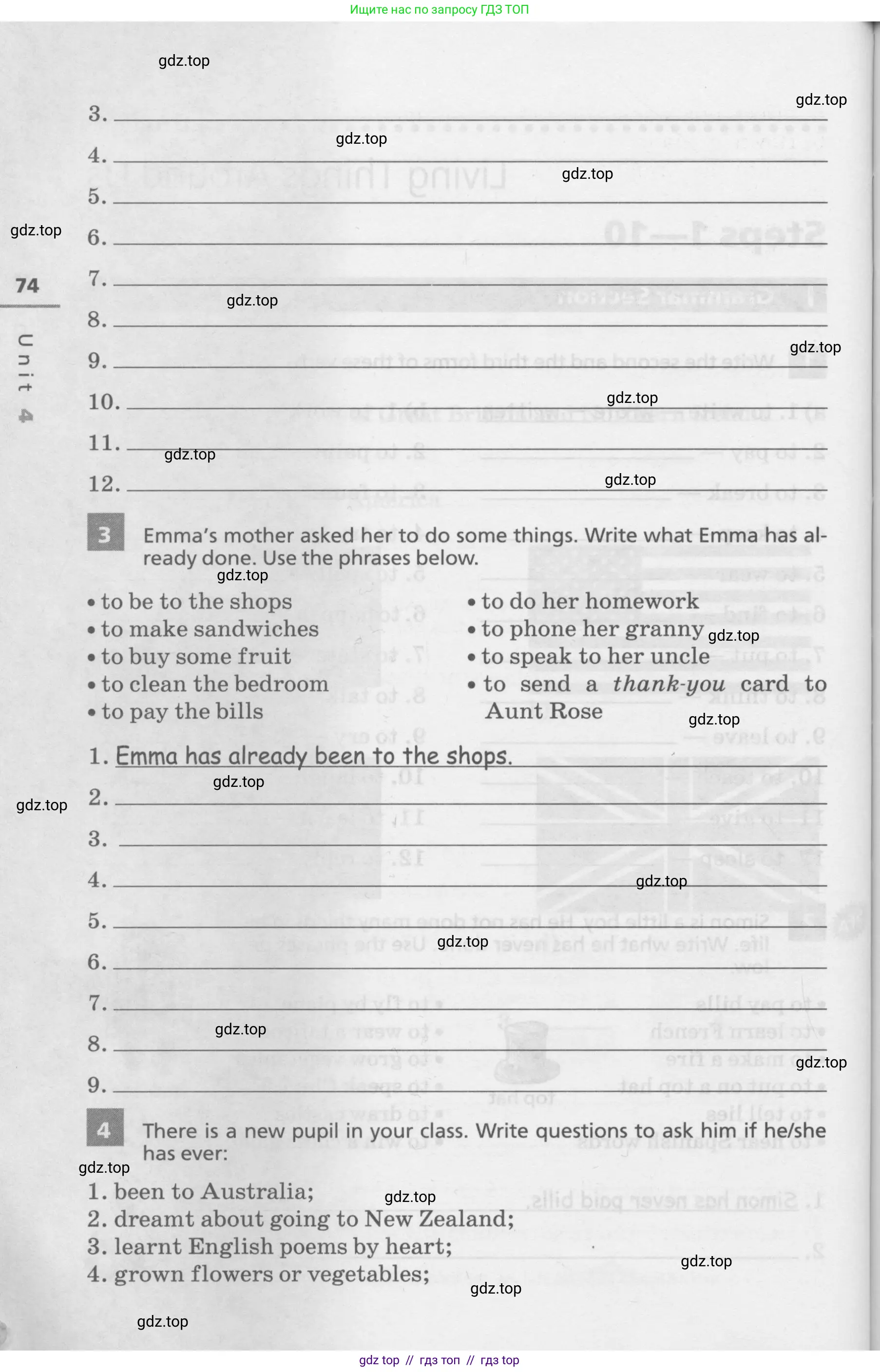 Английский язык (english), 7 класс Лексико-грамматический практикум, авторы: Афанасьева Ольга Васильевна (Afanasyeva Olga), Михеева Ирина Владимировна (Mikheeva Irina), Баранова Ксения Михайловна (Baranova Ksenia), издательство Просвещение, Москва, 2016, белого цвета, страница 74