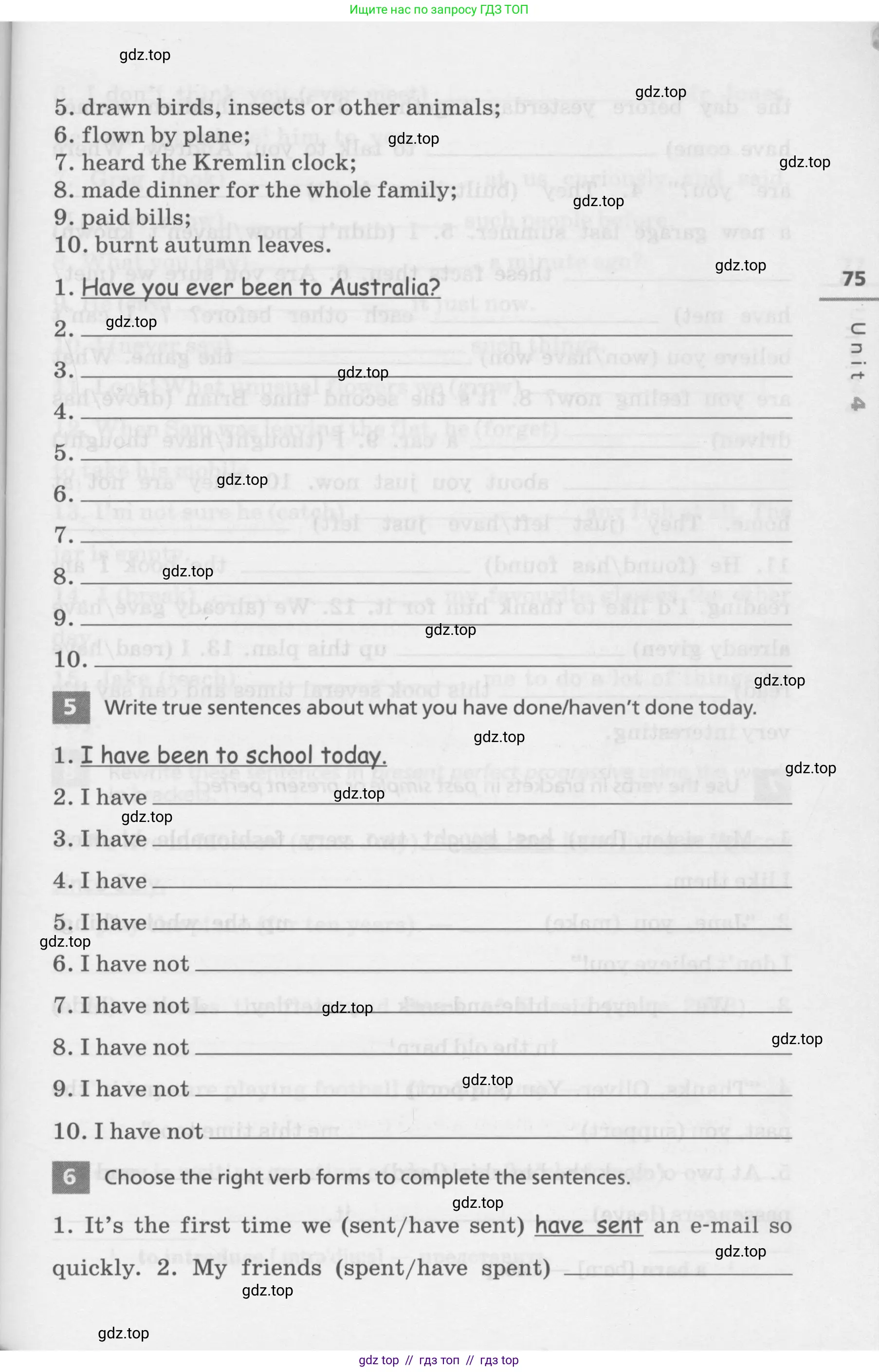 Английский язык (english), 7 класс Лексико-грамматический практикум, авторы: Афанасьева Ольга Васильевна (Afanasyeva Olga), Михеева Ирина Владимировна (Mikheeva Irina), Баранова Ксения Михайловна (Baranova Ksenia), издательство Просвещение, Москва, 2016, белого цвета, страница 75