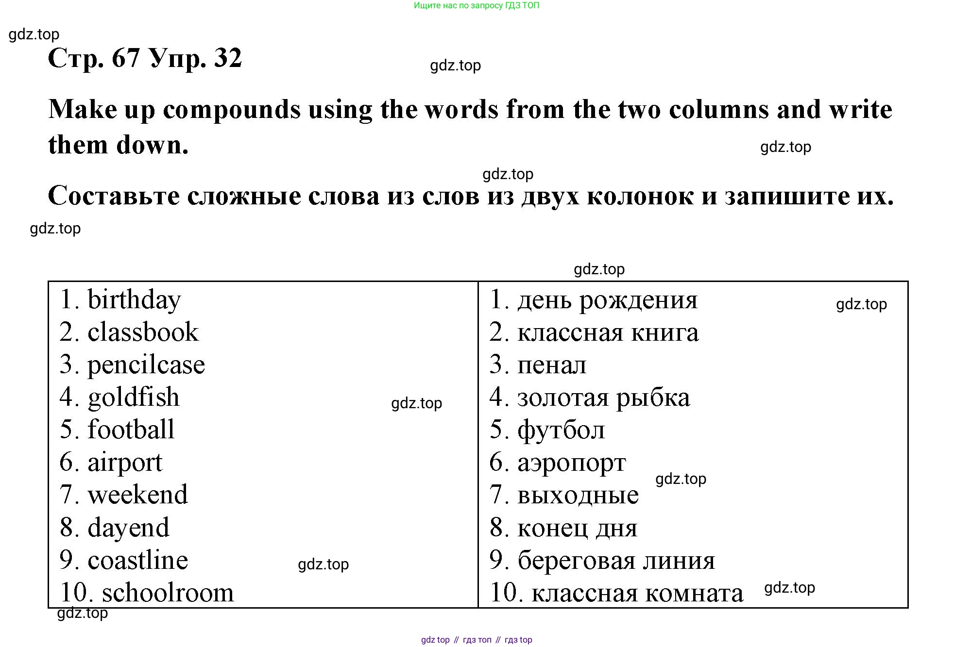 Английский язык (english), 7 класс Лексико-грамматический практикум, авторы: Афанасьева Ольга Васильевна (Afanasyeva Olga), Михеева Ирина Владимировна (Mikheeva Irina), Баранова Ксения Михайловна (Baranova Ksenia), издательство Просвещение, Москва, 2016, белого цвета, страница 67, номер 32, Решение