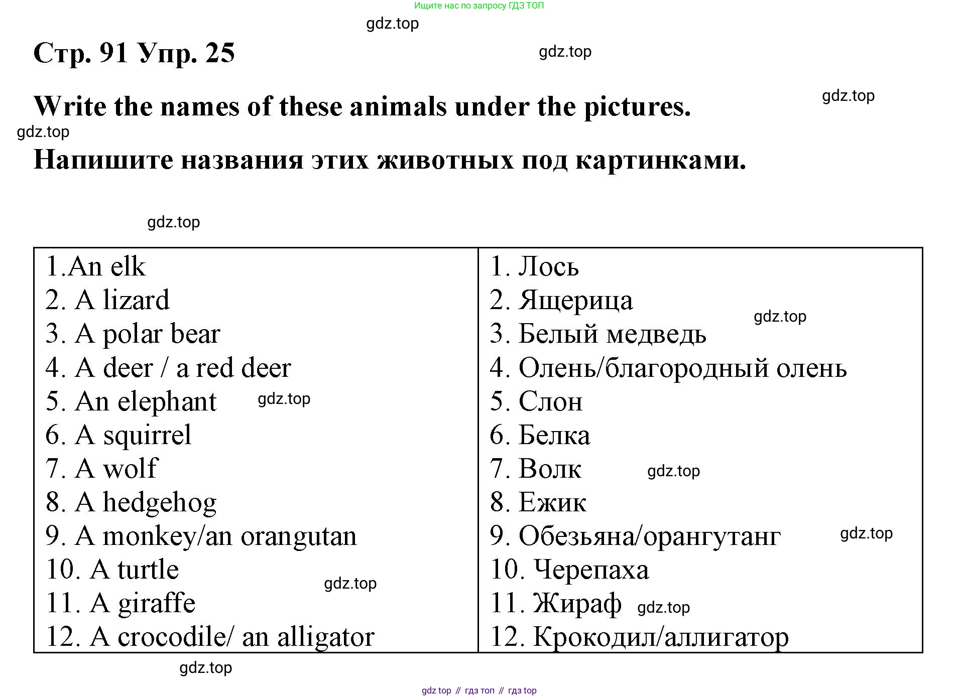 Английский язык (english), 7 класс Лексико-грамматический практикум, авторы: Афанасьева Ольга Васильевна (Afanasyeva Olga), Михеева Ирина Владимировна (Mikheeva Irina), Баранова Ксения Михайловна (Baranova Ksenia), издательство Просвещение, Москва, 2016, белого цвета, страница 91, номер 25, Решение