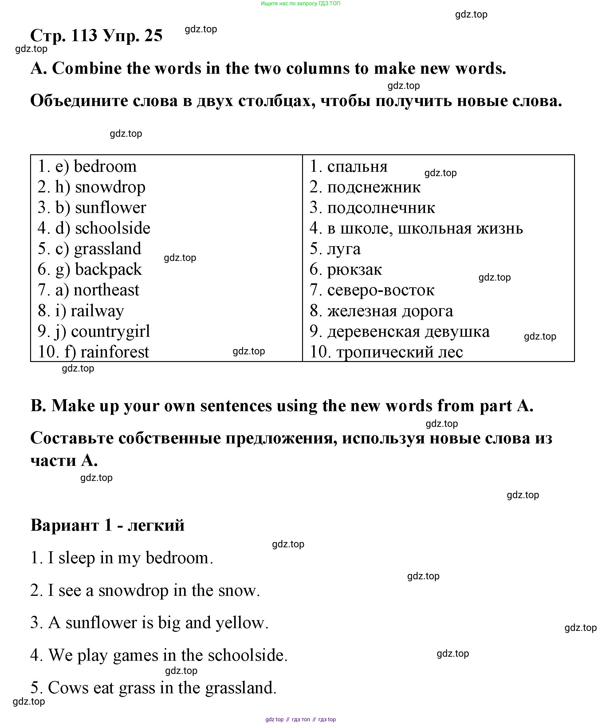 Английский язык (english), 7 класс Лексико-грамматический практикум, авторы: Афанасьева Ольга Васильевна (Afanasyeva Olga), Михеева Ирина Владимировна (Mikheeva Irina), Баранова Ксения Михайловна (Baranova Ksenia), издательство Просвещение, Москва, 2016, белого цвета, страница 113, номер 25, Решение