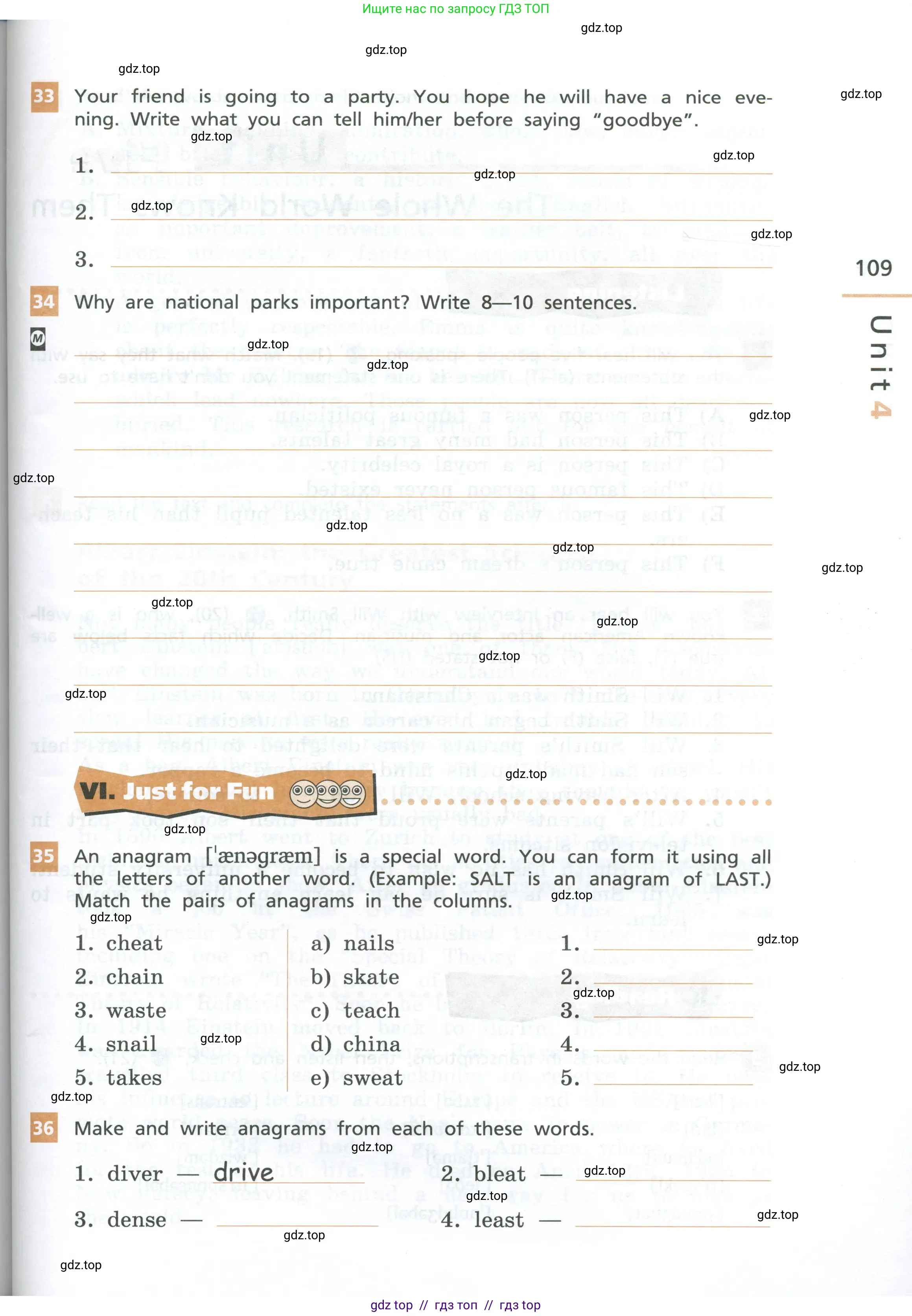 Английский язык (english), 7 класс рабочая тетрадь, авторы: Афанасьева Ольга Васильевна (Afanasyeva Olga), Михеева Ирина Владимировна (Mikheeva Irina), Баранова Ксения Михайловна (Baranova Ksenia), издательство Просвещение, Москва, 2024, белого цвета, страница 109