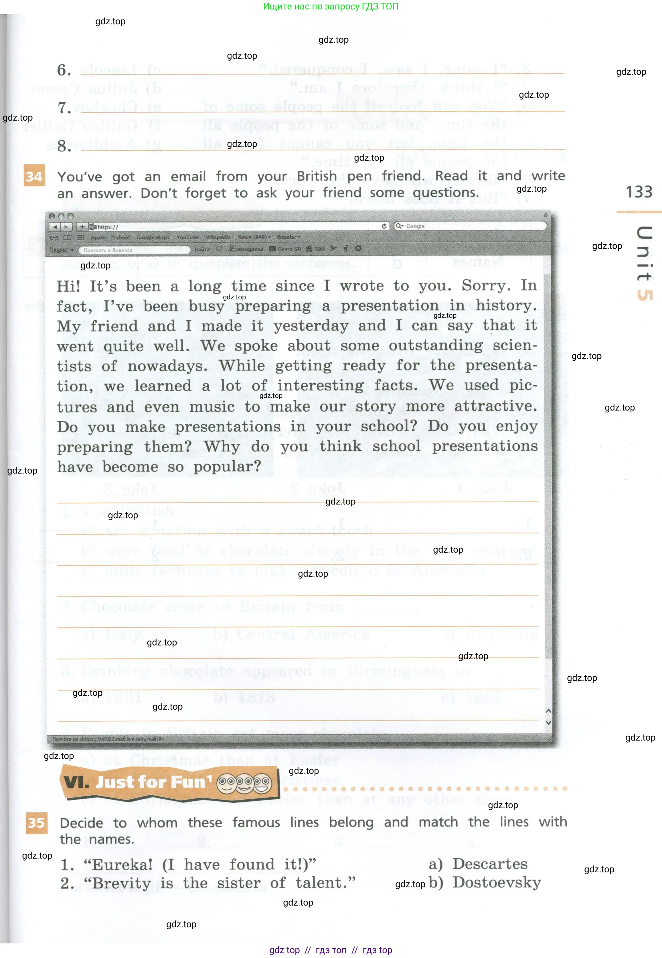 Английский язык (english), 7 класс рабочая тетрадь, авторы: Афанасьева Ольга Васильевна (Afanasyeva Olga), Михеева Ирина Владимировна (Mikheeva Irina), Баранова Ксения Михайловна (Baranova Ksenia), издательство Просвещение, Москва, 2024, белого цвета, страница 133