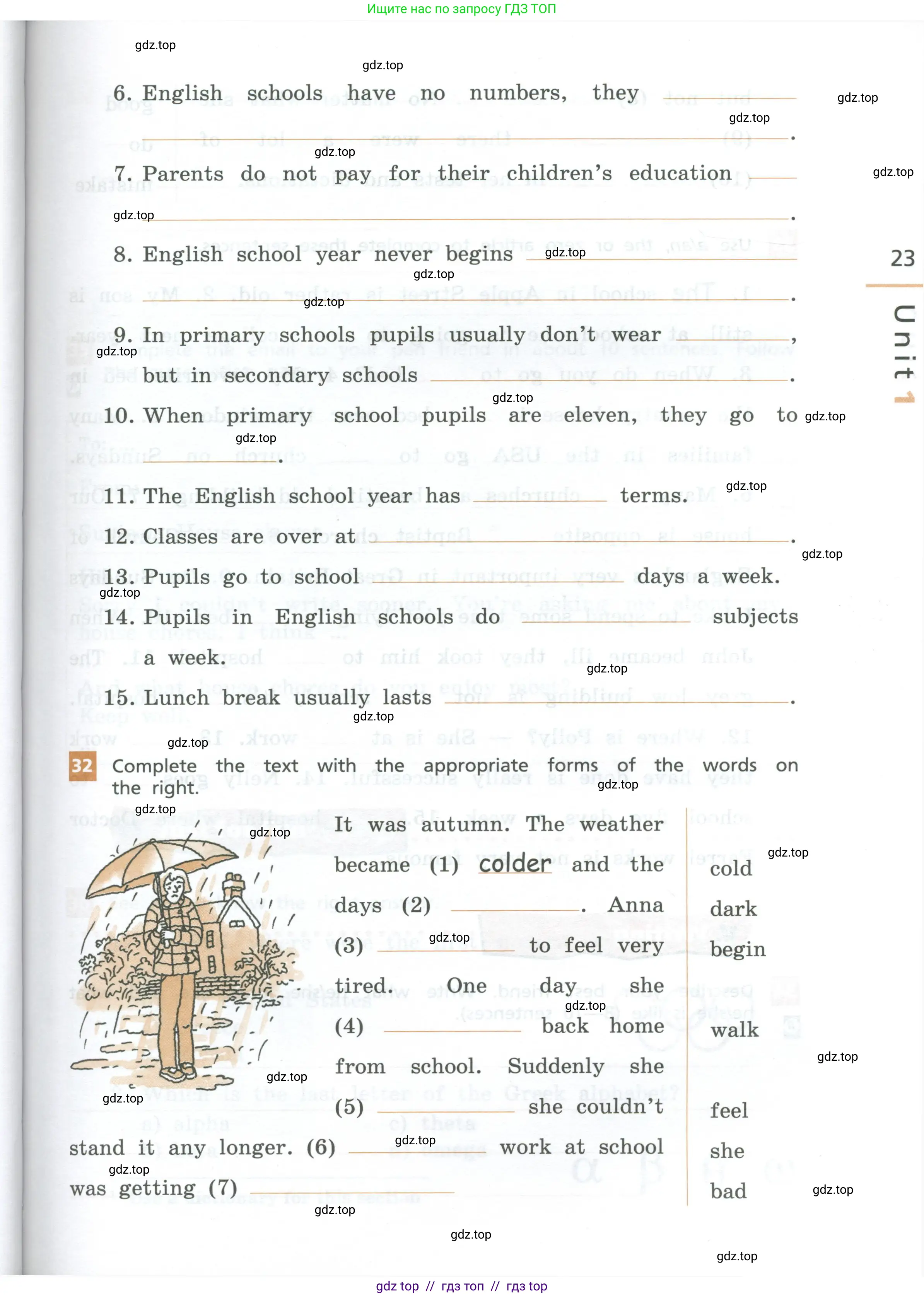 Английский язык (english), 7 класс рабочая тетрадь, авторы: Афанасьева Ольга Васильевна (Afanasyeva Olga), Михеева Ирина Владимировна (Mikheeva Irina), Баранова Ксения Михайловна (Baranova Ksenia), издательство Просвещение, Москва, 2024, белого цвета, страница 23