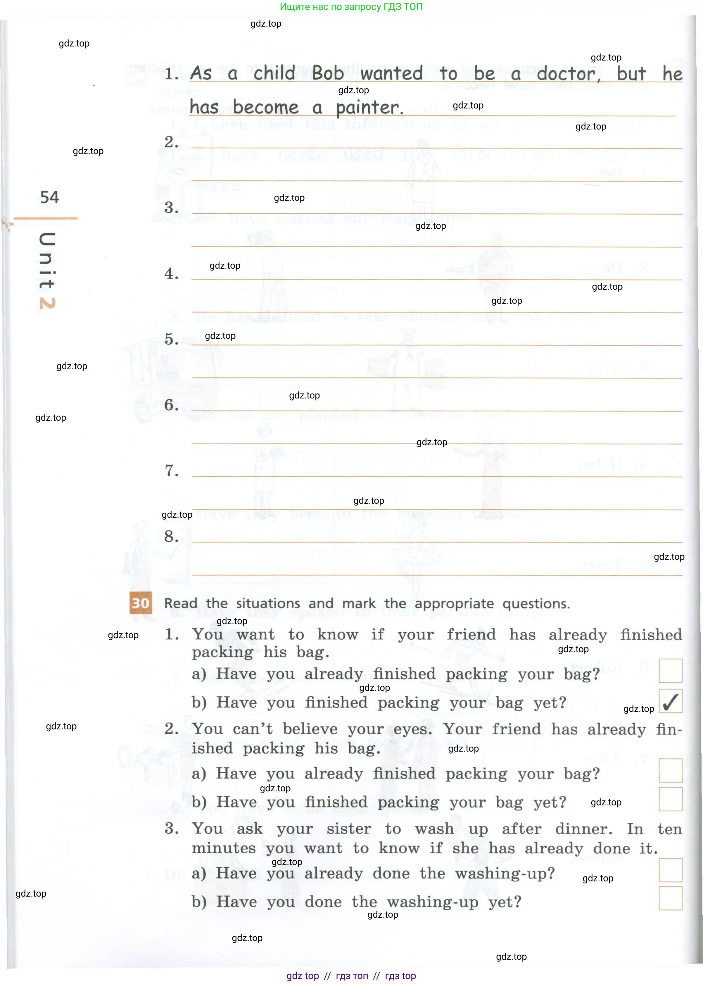 Английский язык (english), 7 класс рабочая тетрадь, авторы: Афанасьева Ольга Васильевна (Afanasyeva Olga), Михеева Ирина Владимировна (Mikheeva Irina), Баранова Ксения Михайловна (Baranova Ksenia), издательство Просвещение, Москва, 2024, белого цвета, страница 54