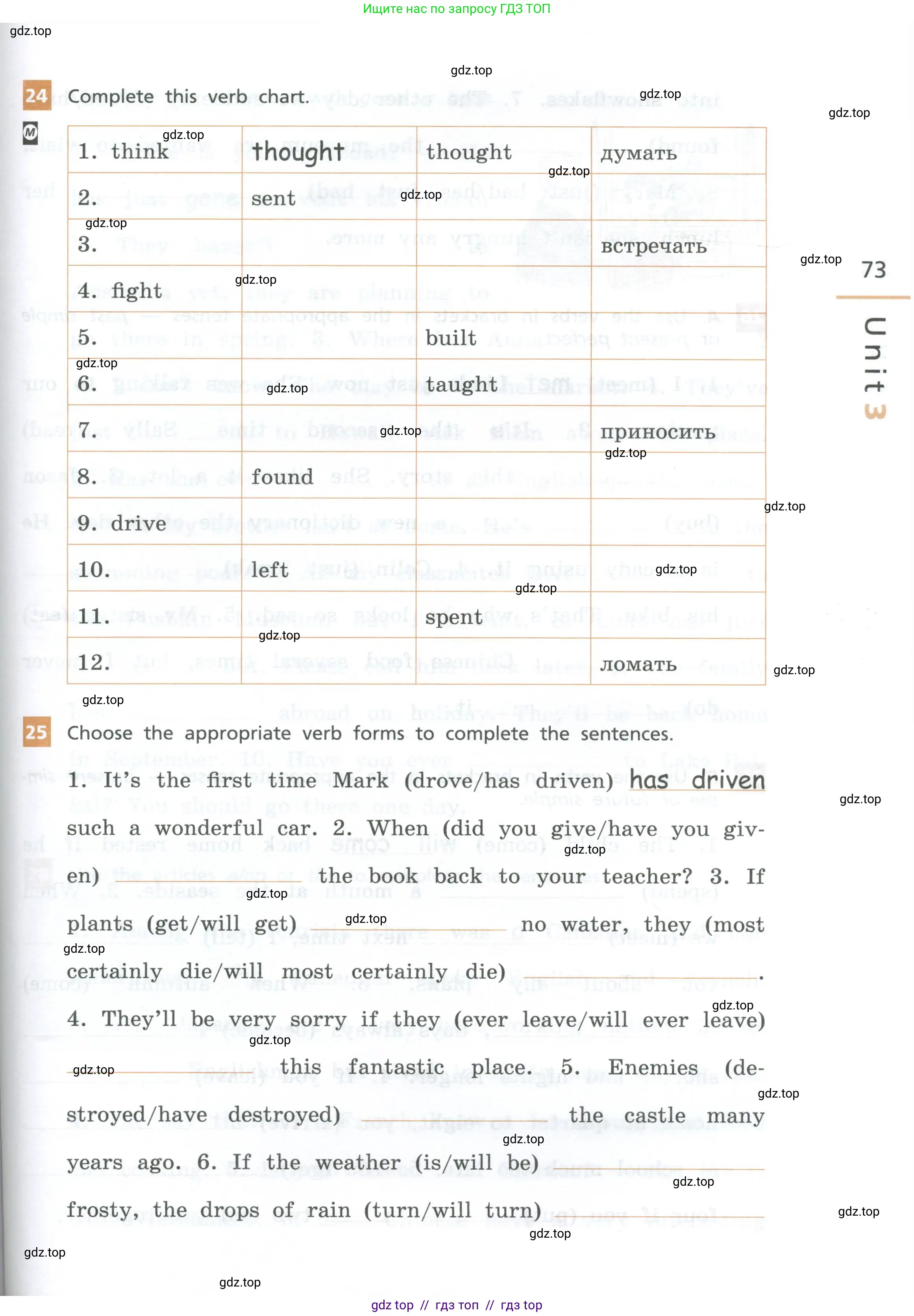 Английский язык (english), 7 класс рабочая тетрадь, авторы: Афанасьева Ольга Васильевна (Afanasyeva Olga), Михеева Ирина Владимировна (Mikheeva Irina), Баранова Ксения Михайловна (Baranova Ksenia), издательство Просвещение, Москва, 2024, белого цвета, страница 73